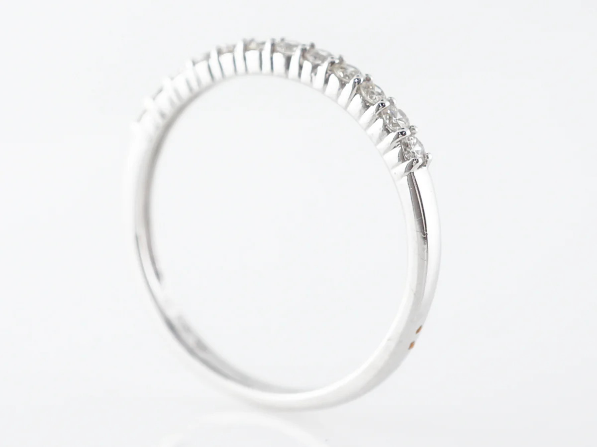 Simple Round Diamond Wedding Band in White Gold - Image 5