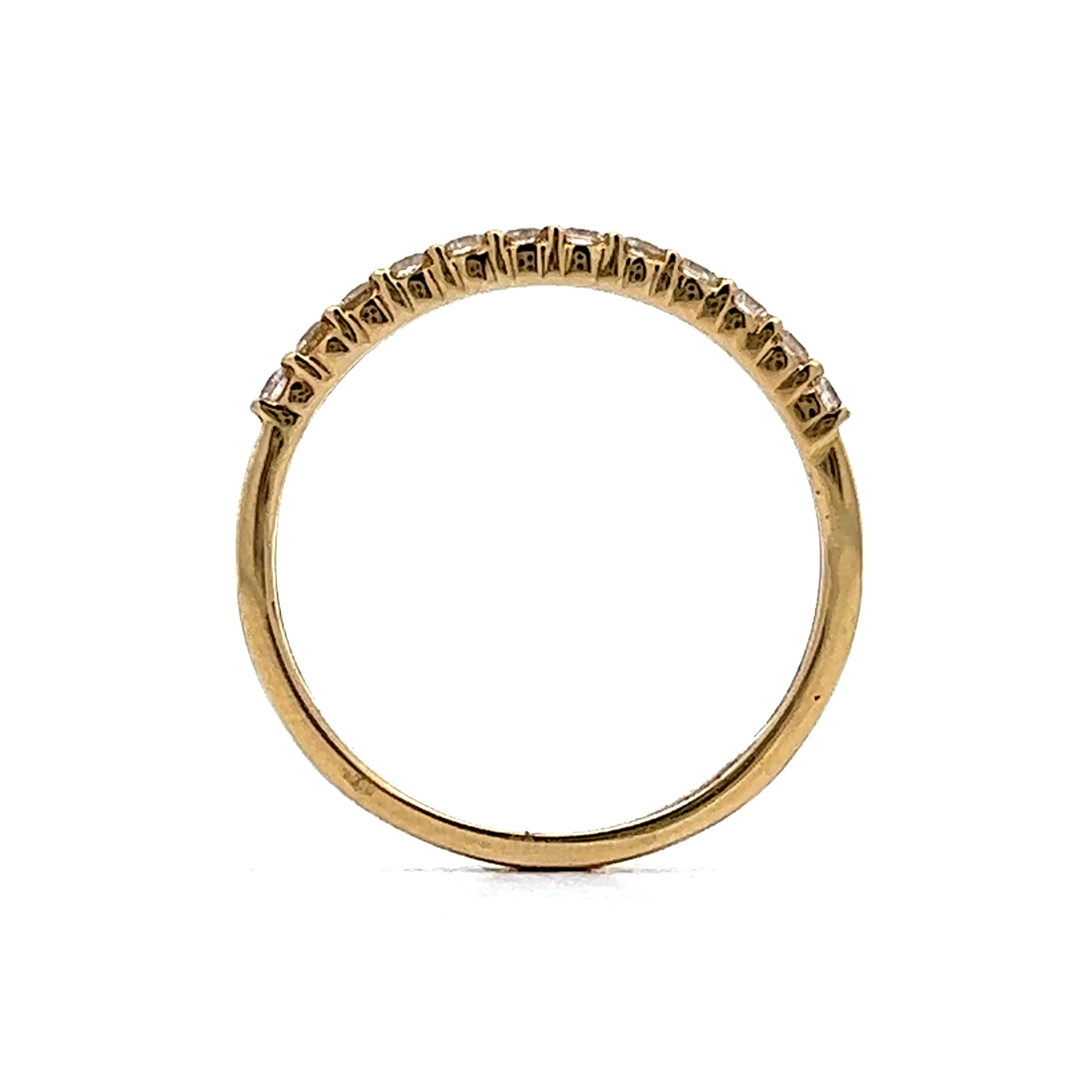 Simple Yellow Gold Diamond Wedding Band 14k - Image 4