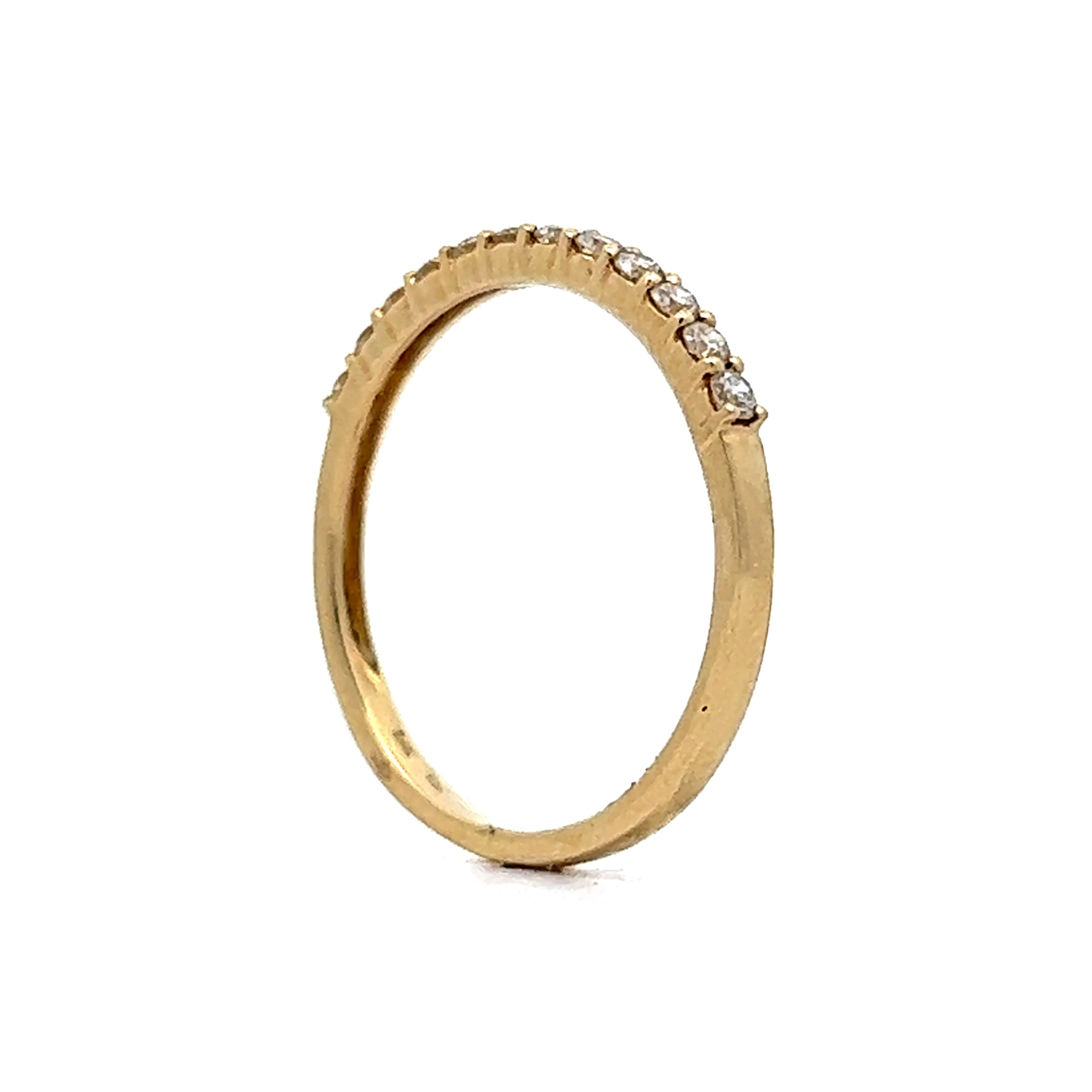 Simple Yellow Gold Diamond Wedding Band 14k - Image 5