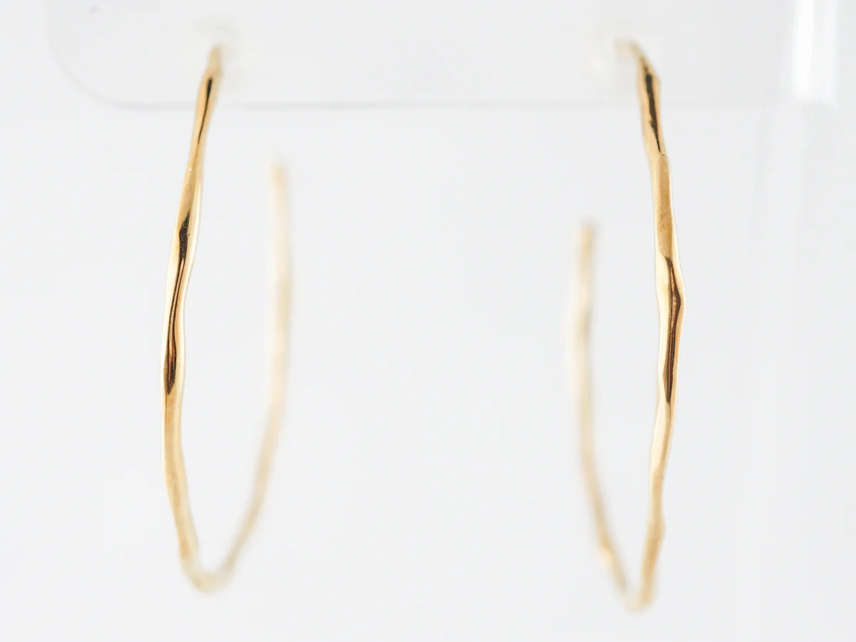 Simple Yellow Gold Hoop Earrings in 18k