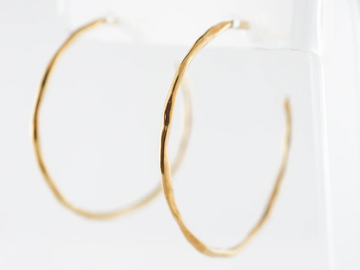 Simple Yellow Gold Hoop Earrings in 18k - Image 2