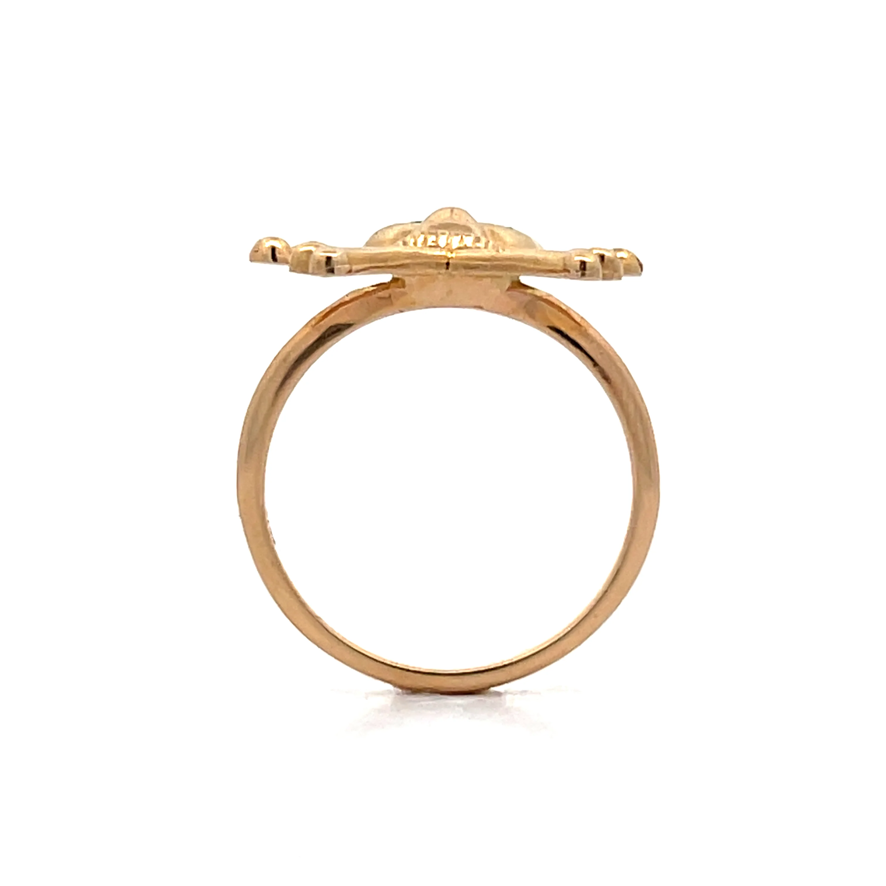 Skull & Crossbones Ring in 14k Yellow Gold - Image 4