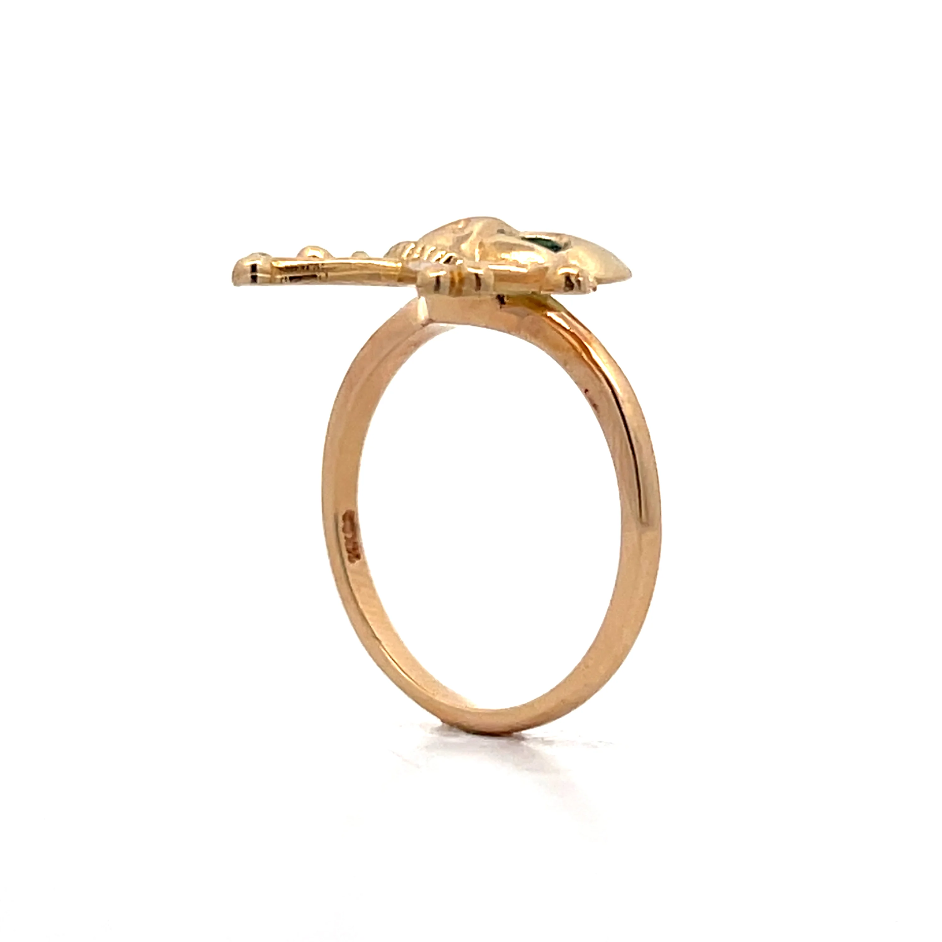 Skull & Crossbones Ring in 14k Yellow Gold - Image 5