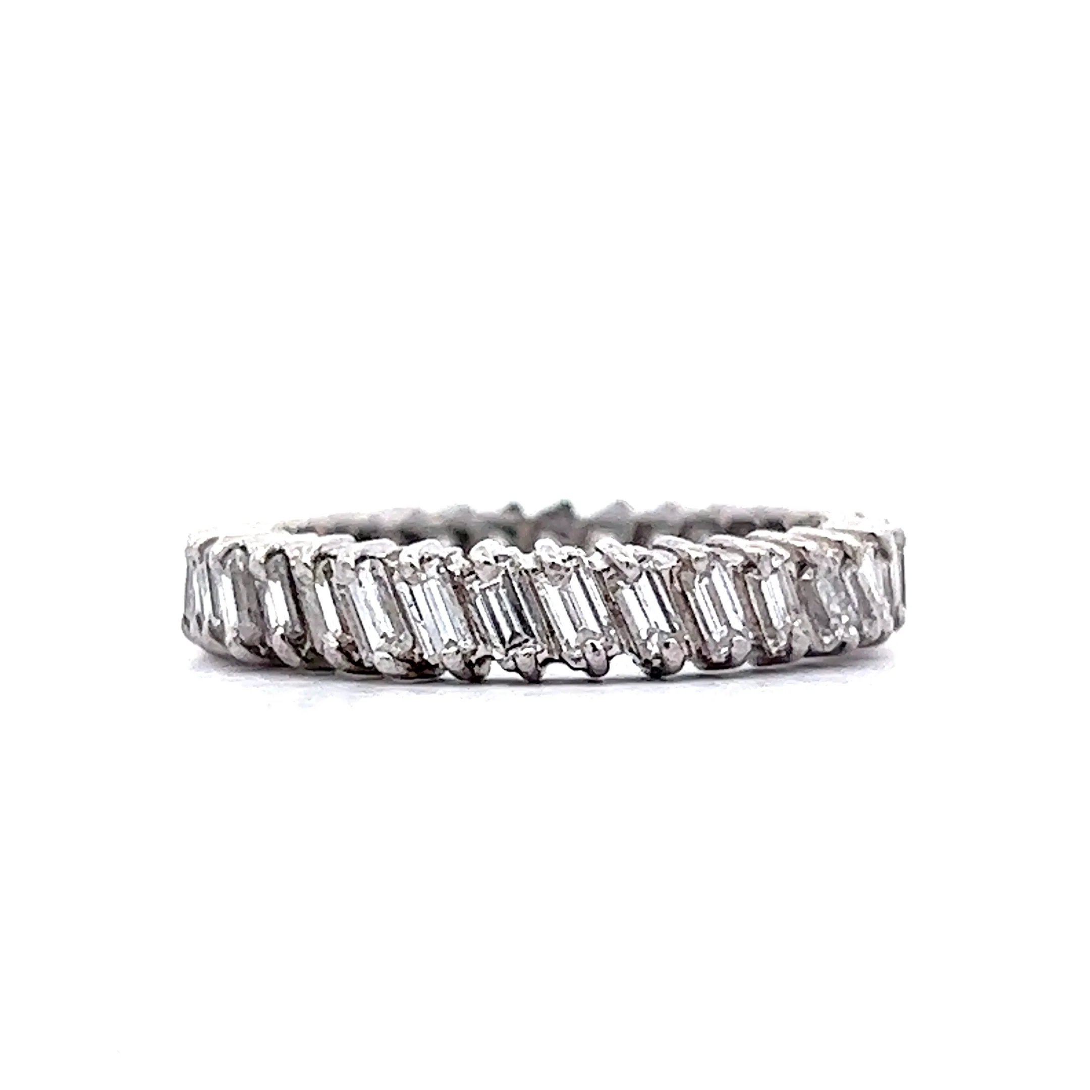 Slanted Baguette Diamond Eternity Band in Platinum - Image 2
