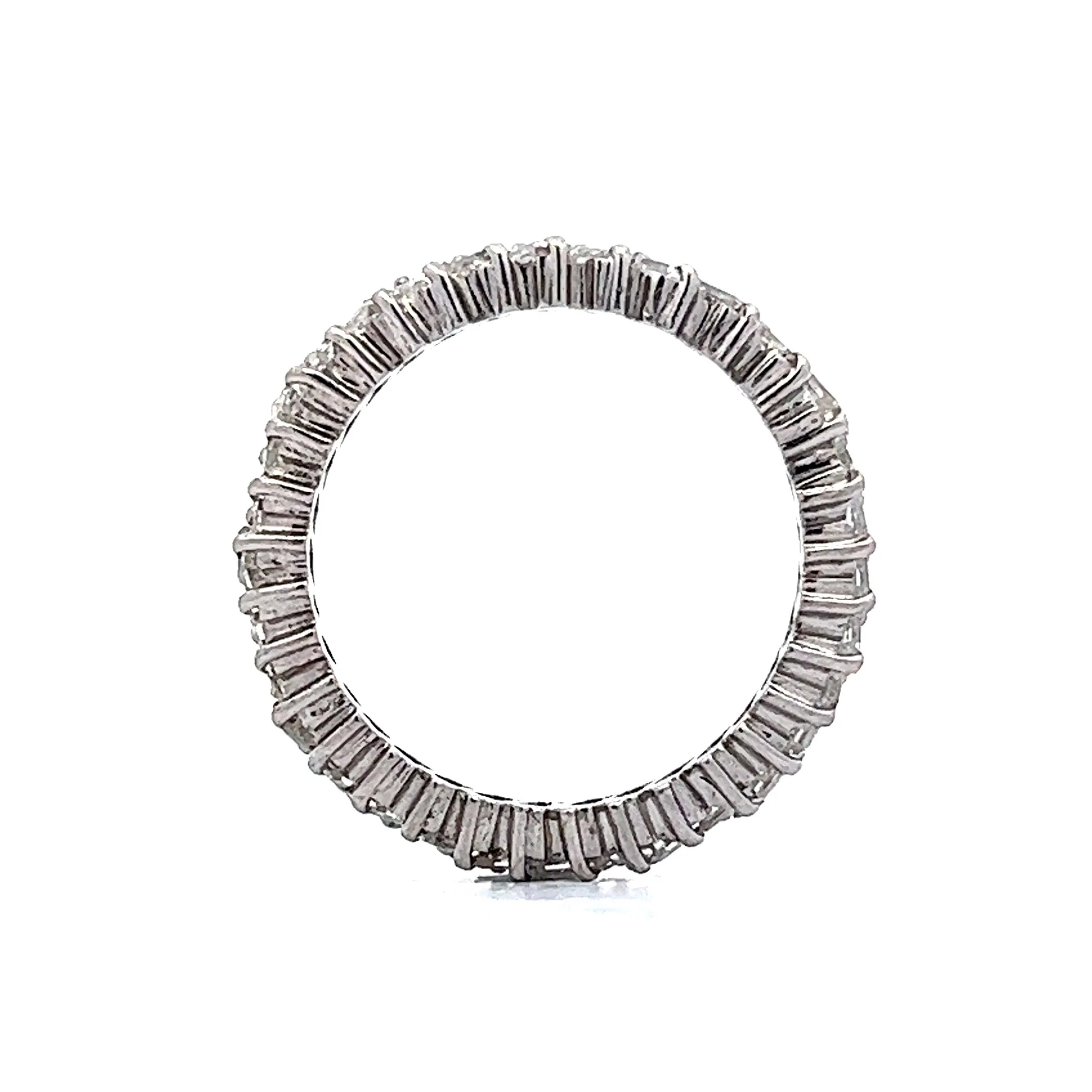 Slanted Baguette Diamond Eternity Band in Platinum - Image 4