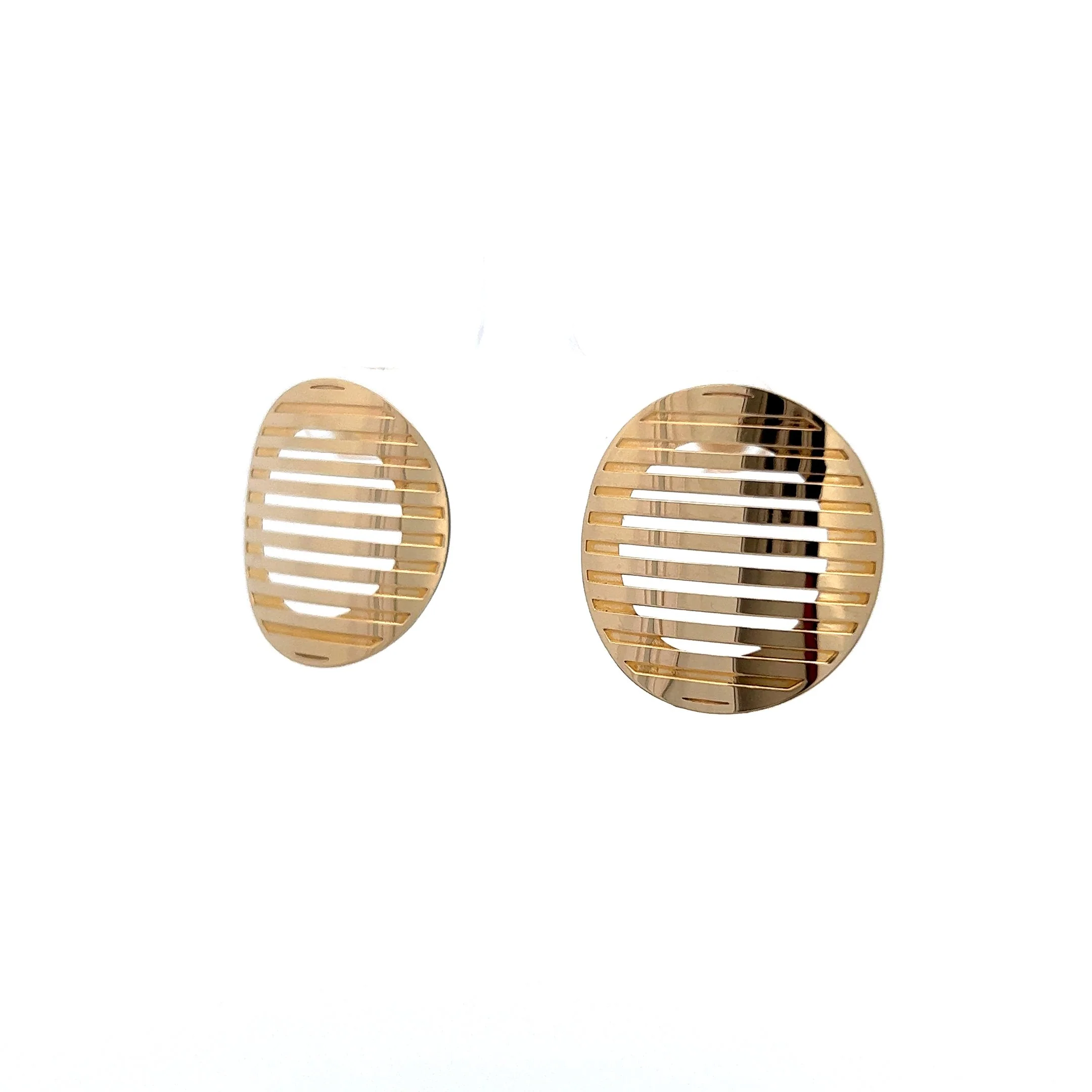 Slatted Earring Studs in 14k Yellow Gold - Image 2