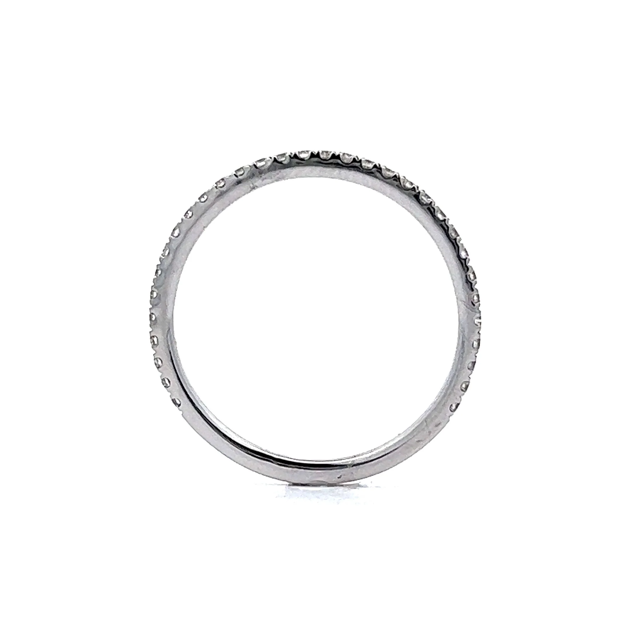 Slim Diamond Wedding Band in 14k White Gold - Image 4