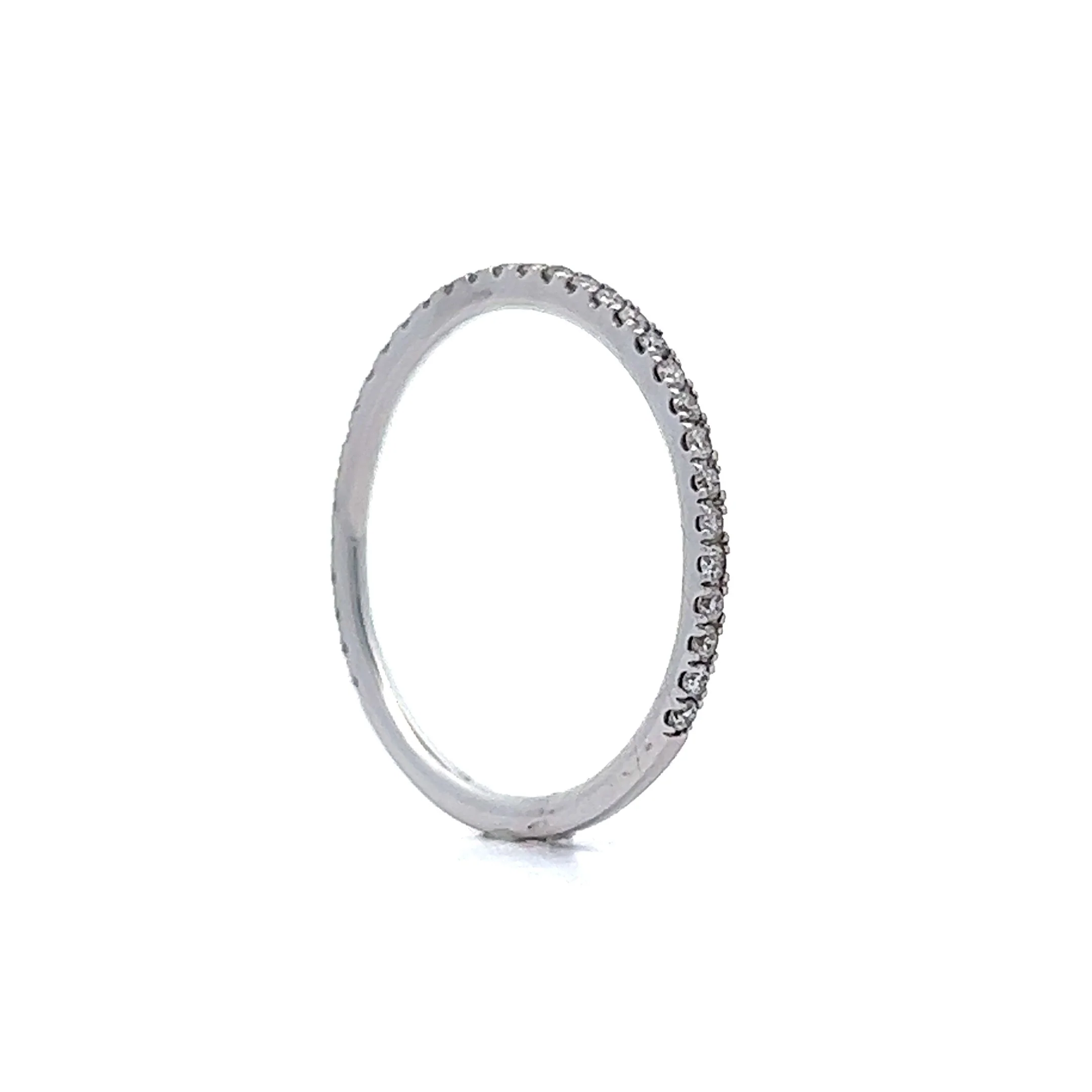 Slim Diamond Wedding Band in 14k White Gold - Image 5