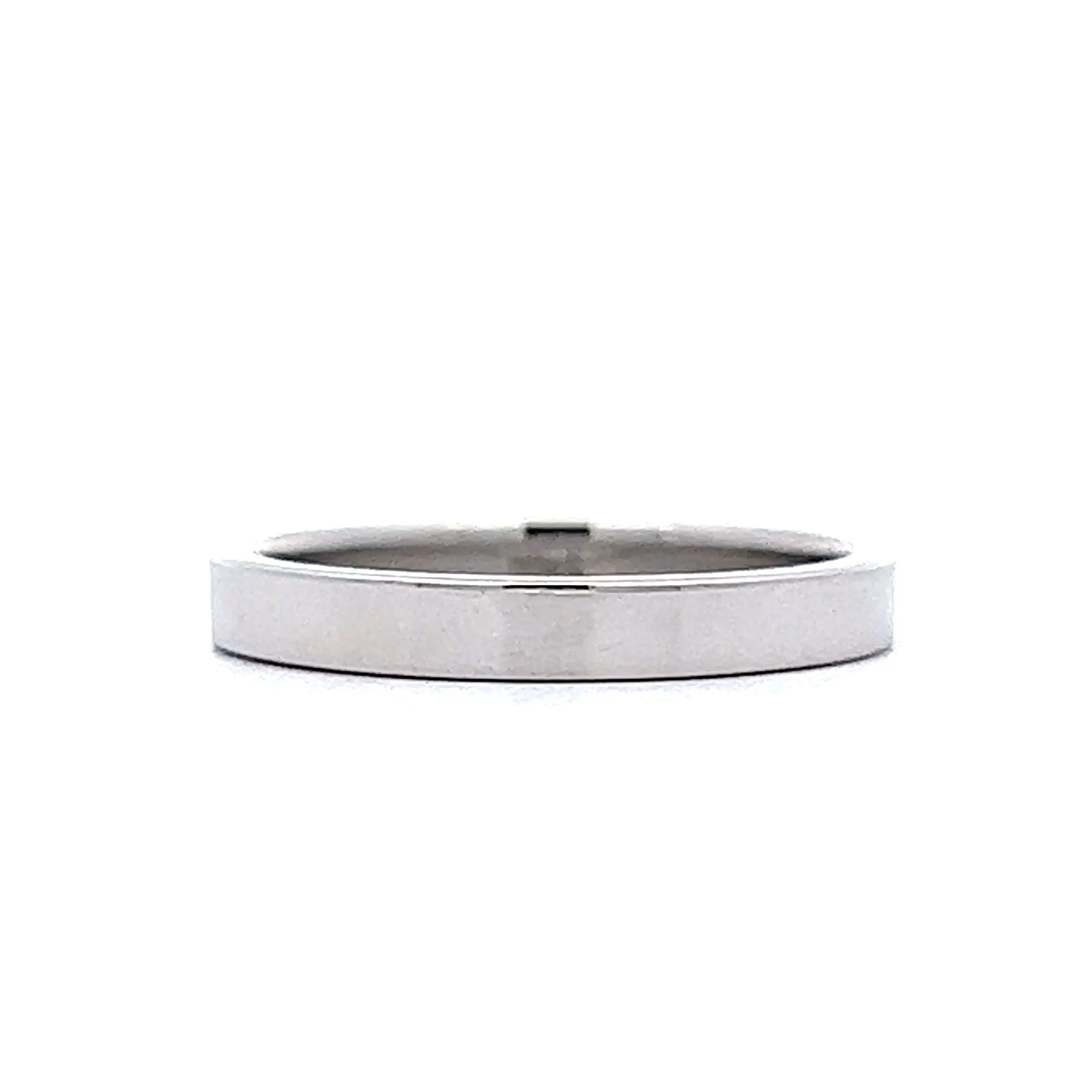 Small Flat Edge Wedding Band in Platinum