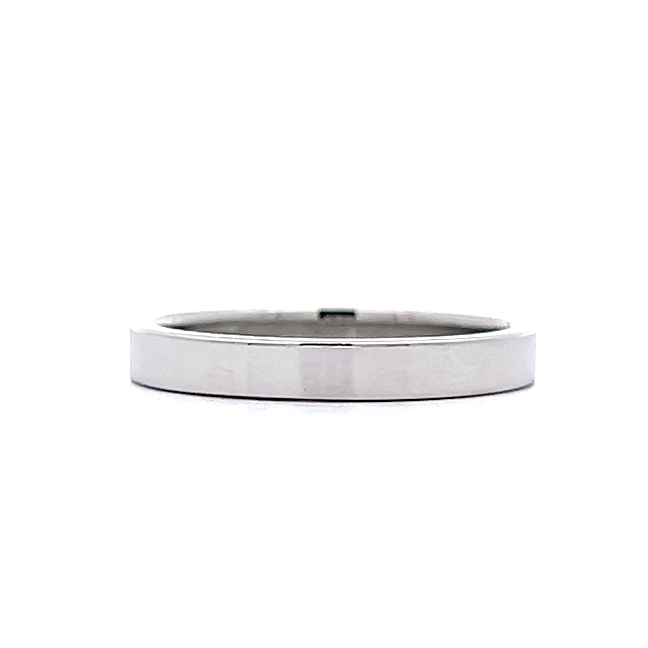 Small Flat Edge Wedding Band in Platinum - Image 2