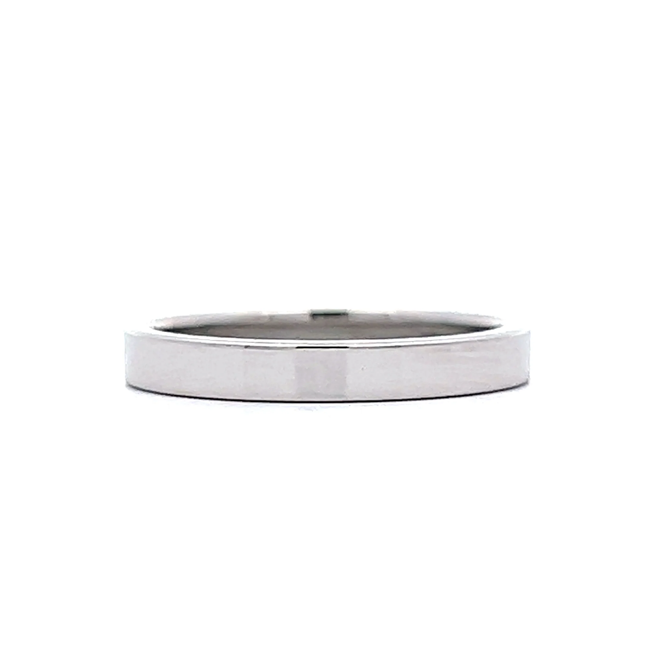Small Flat Edge Wedding Band in Platinum - Image 3