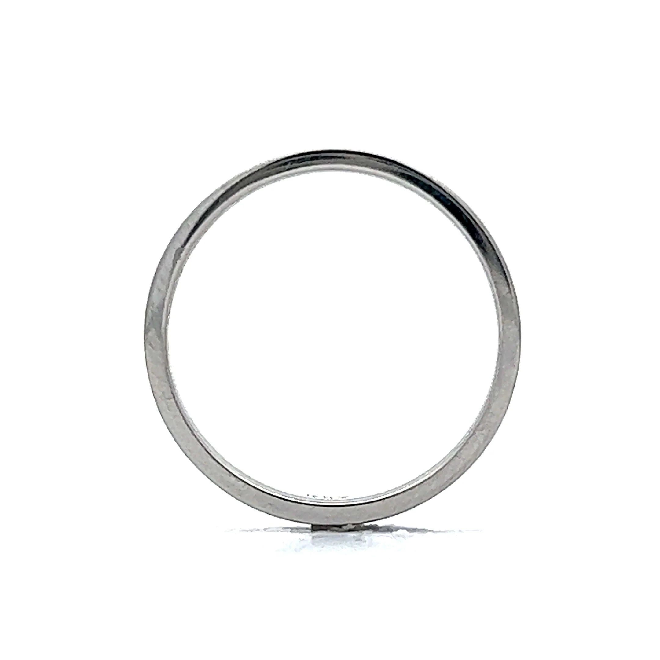Small Flat Edge Wedding Band in Platinum - Image 4