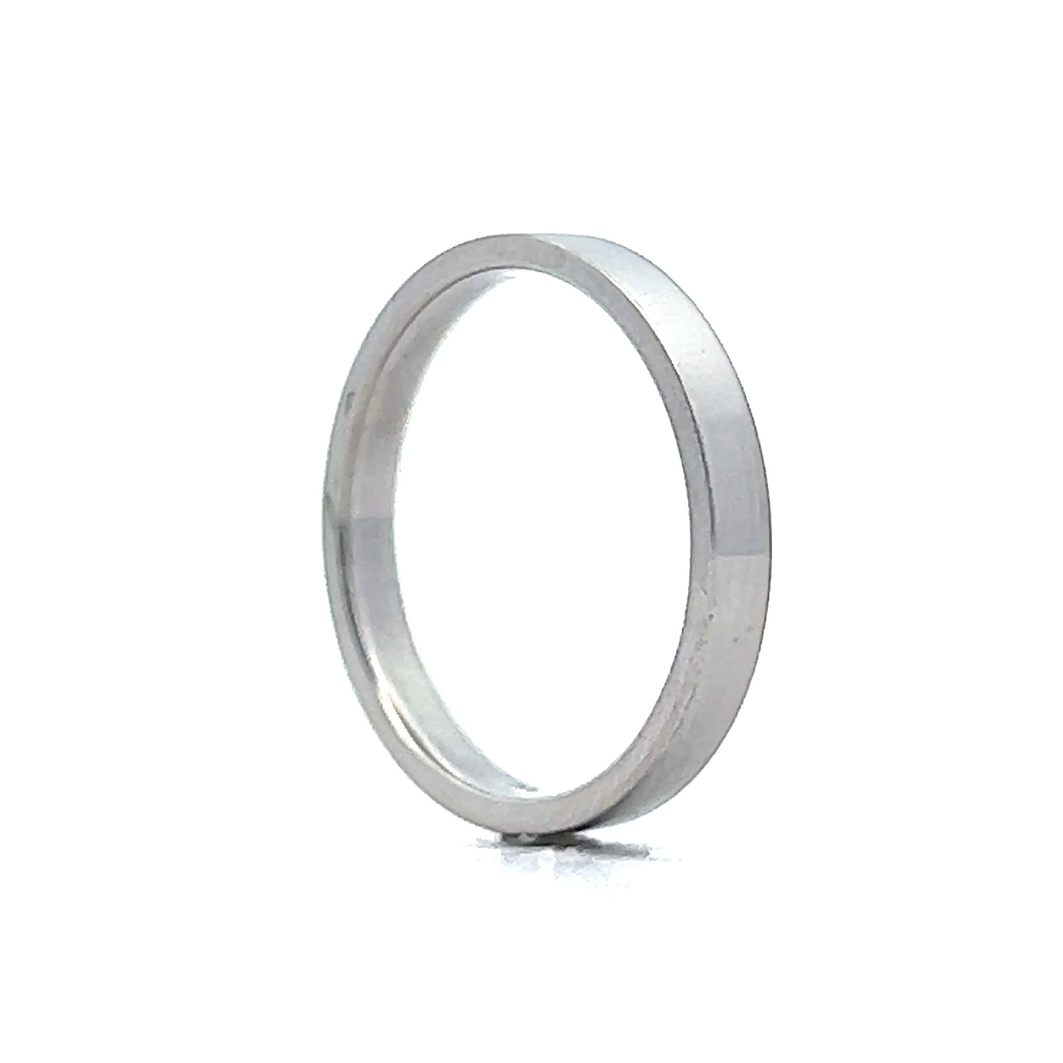 Small Flat Edge Wedding Band in Platinum - Image 5