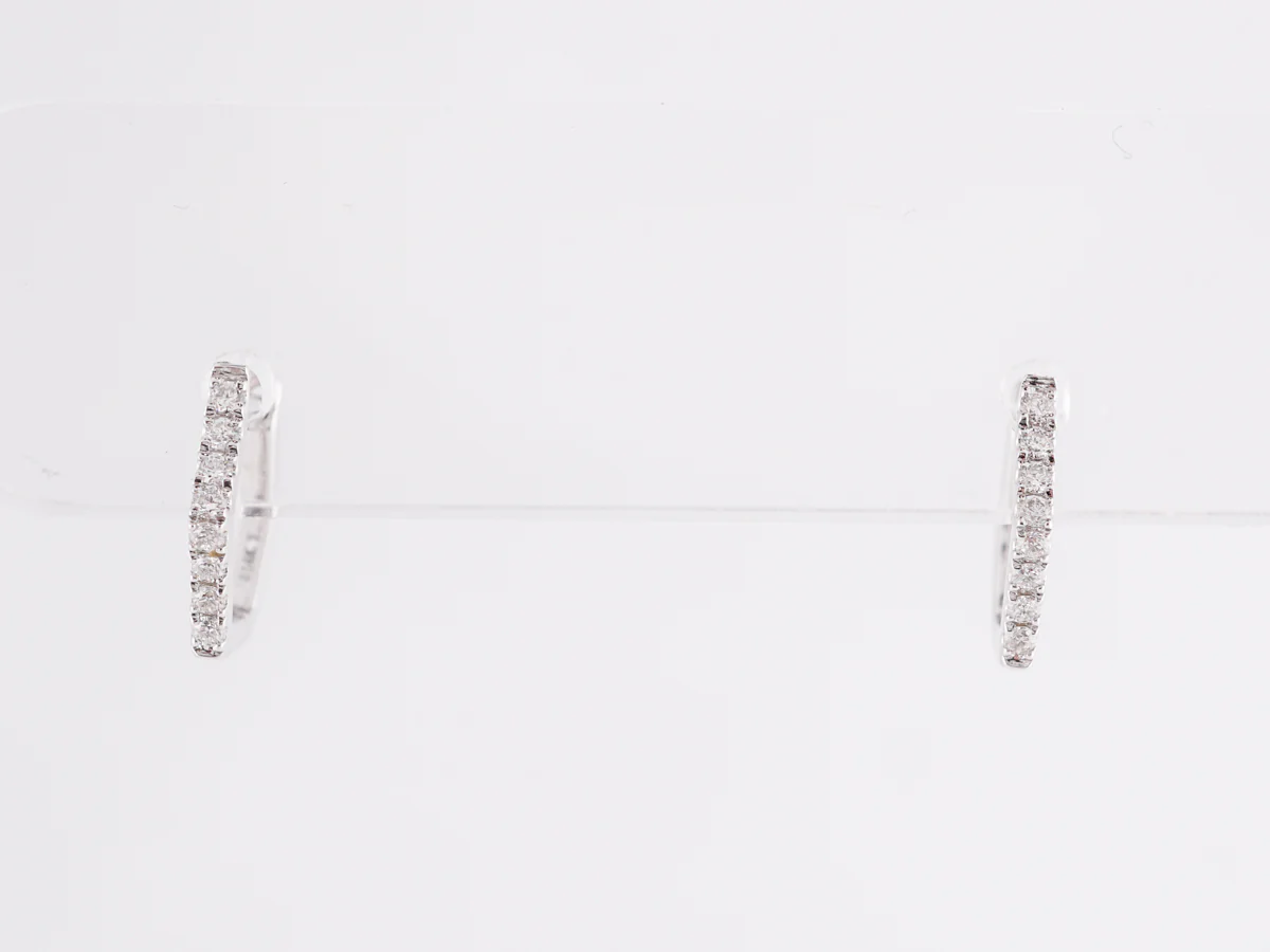 Small Hexagonal Diamond Earrings in 14k White Gold