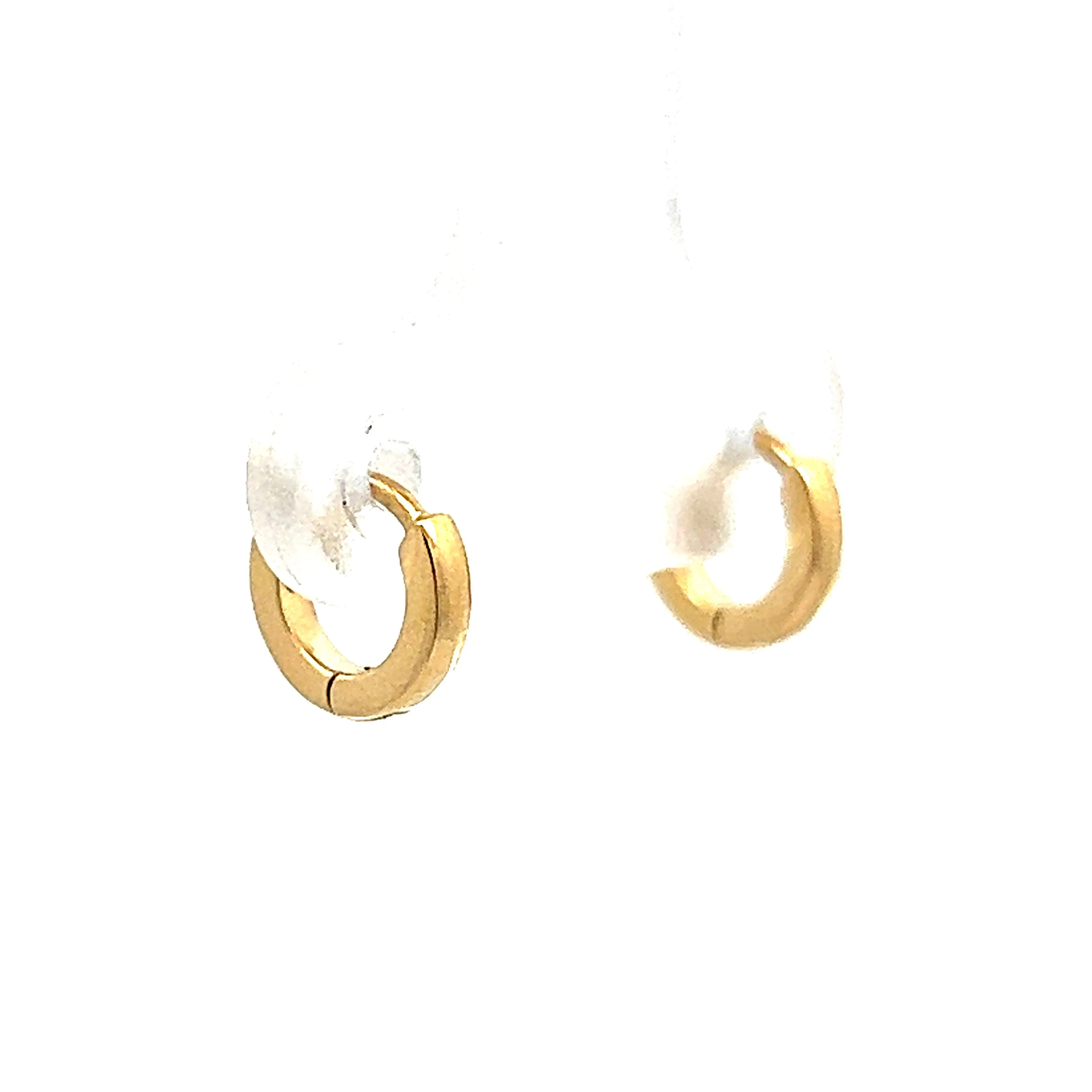 Small Huggie Hoop Earrings in 14k Yellow Gold - Image 3