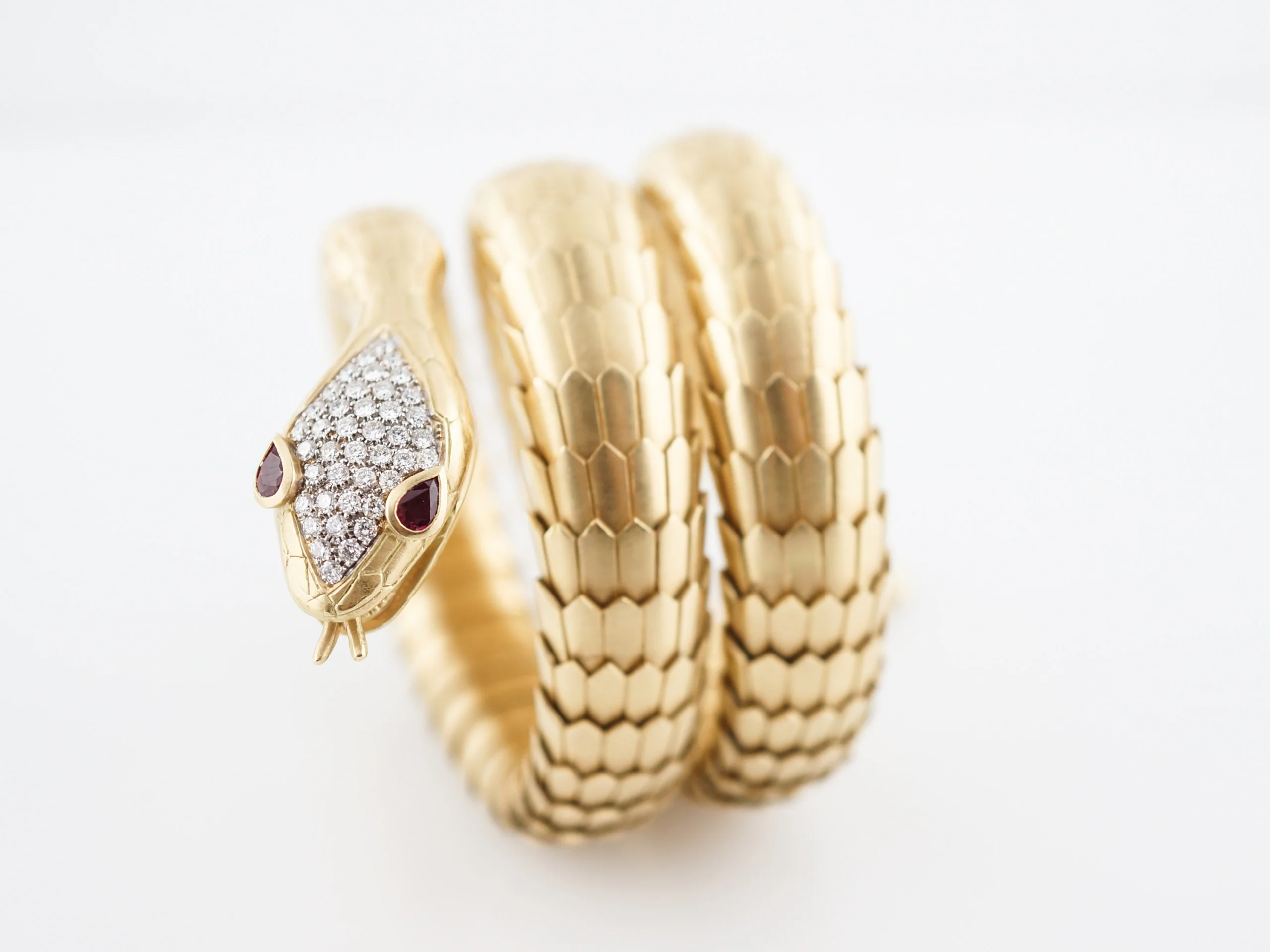***RTV***Snake Bracelet Modern 1.22 Round Brilliant Cut Diamonds in 18K Yellow Gold - Image 3