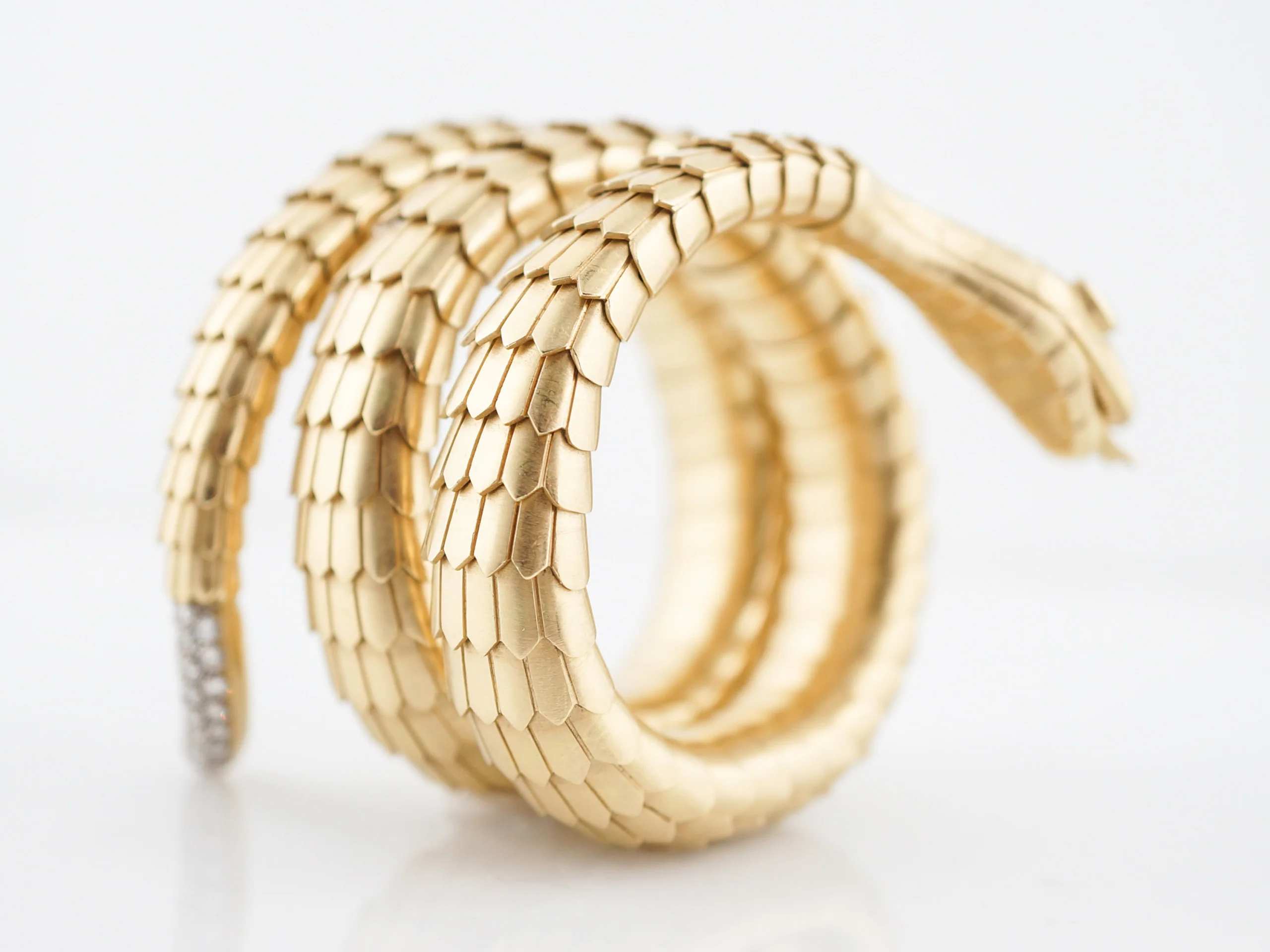 ***RTV***Snake Bracelet Modern 1.22 Round Brilliant Cut Diamonds in 18K Yellow Gold - Image 5