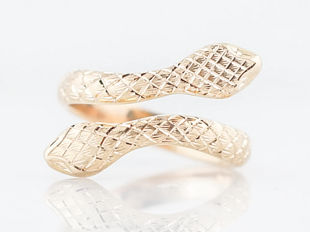 Snake Right Hand Ring Modern in 18k Yellow Gold