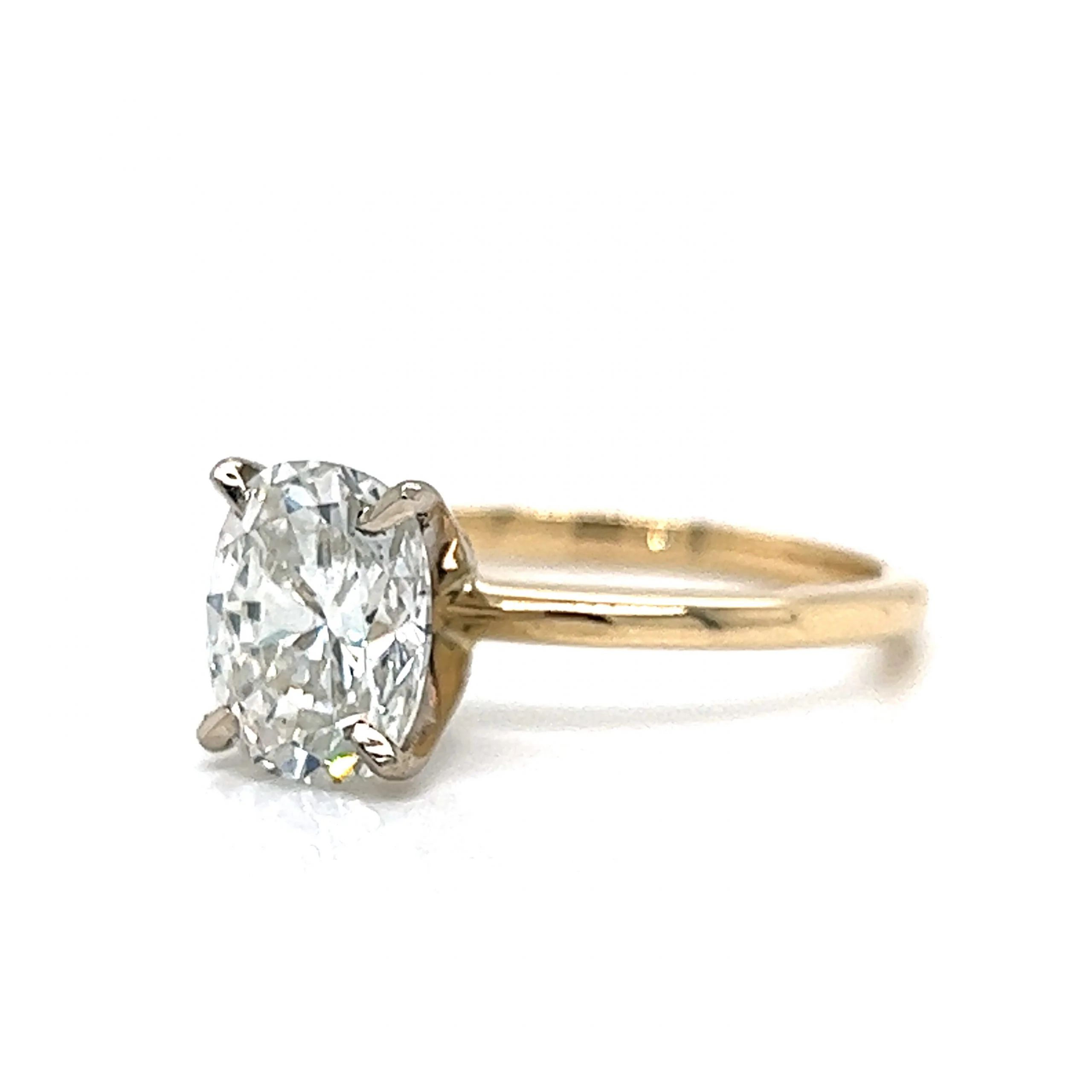2.12 Solitaire Cushion Cut Diamond Engagement Ring in 14k Gold - Image 2