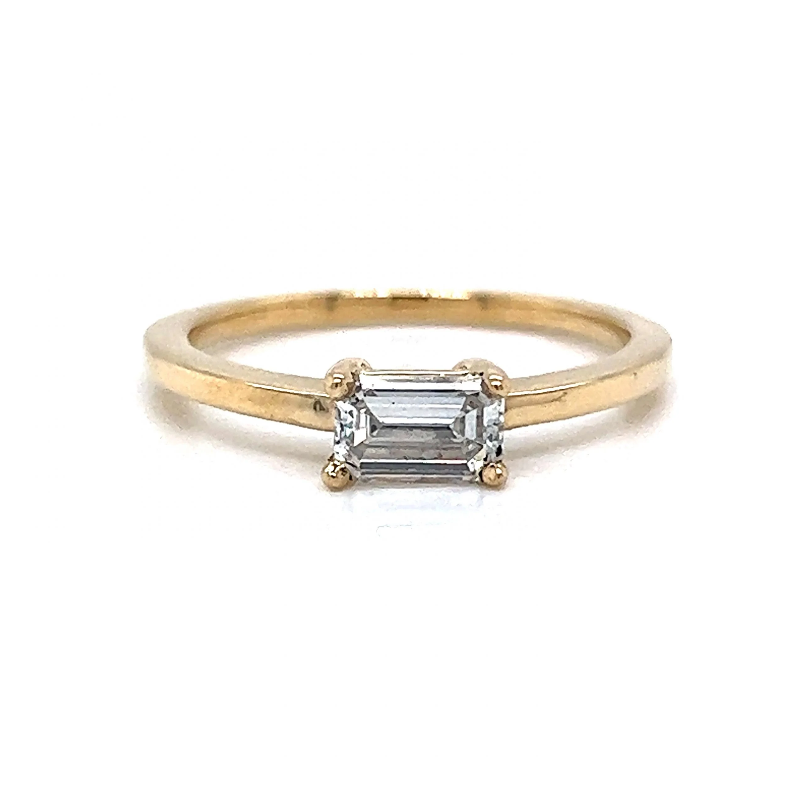 .54 Solitaire Emerald Cut Diamond Engagement Ring in 14k Gold