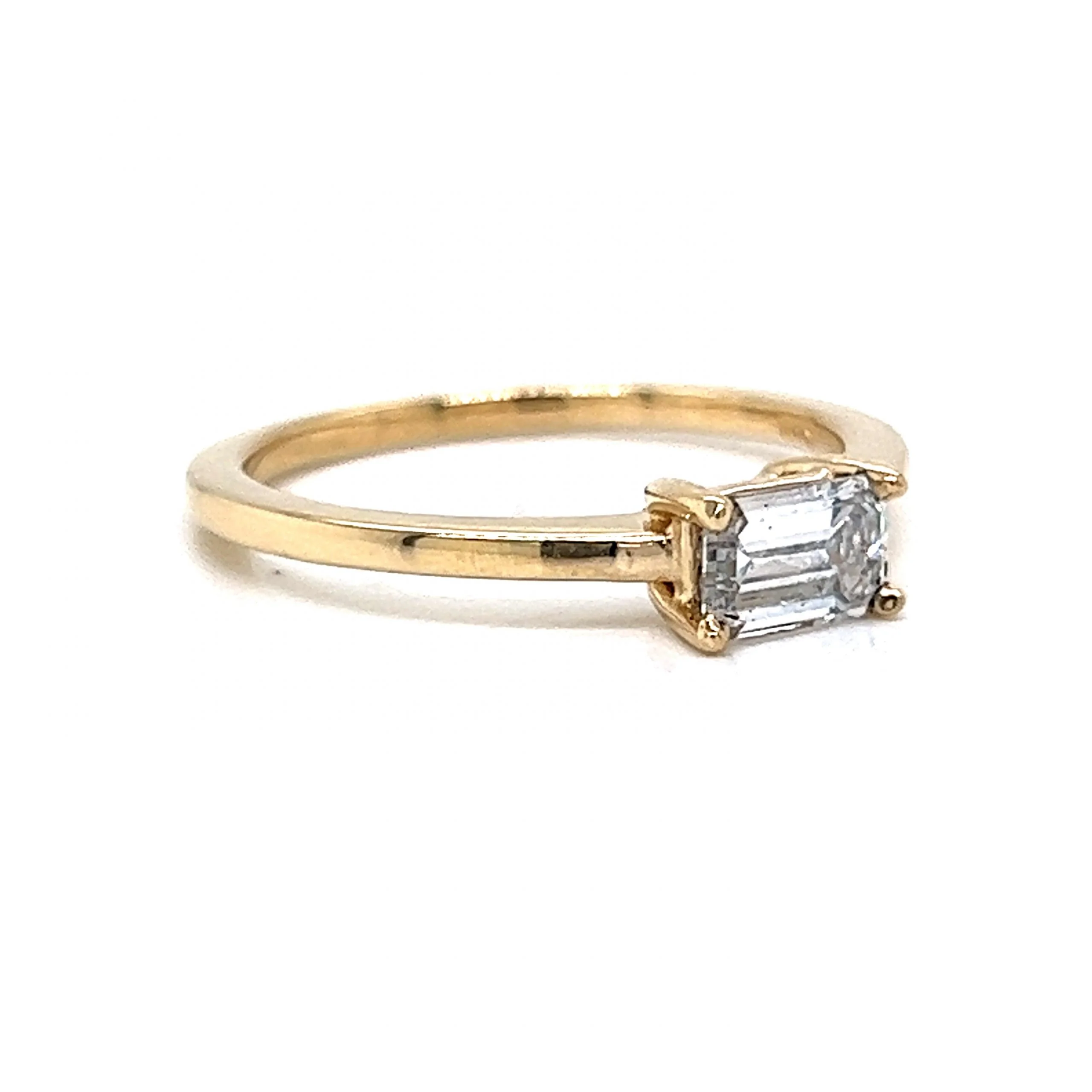 .54 Solitaire Emerald Cut Diamond Engagement Ring in 14k Gold - Image 3