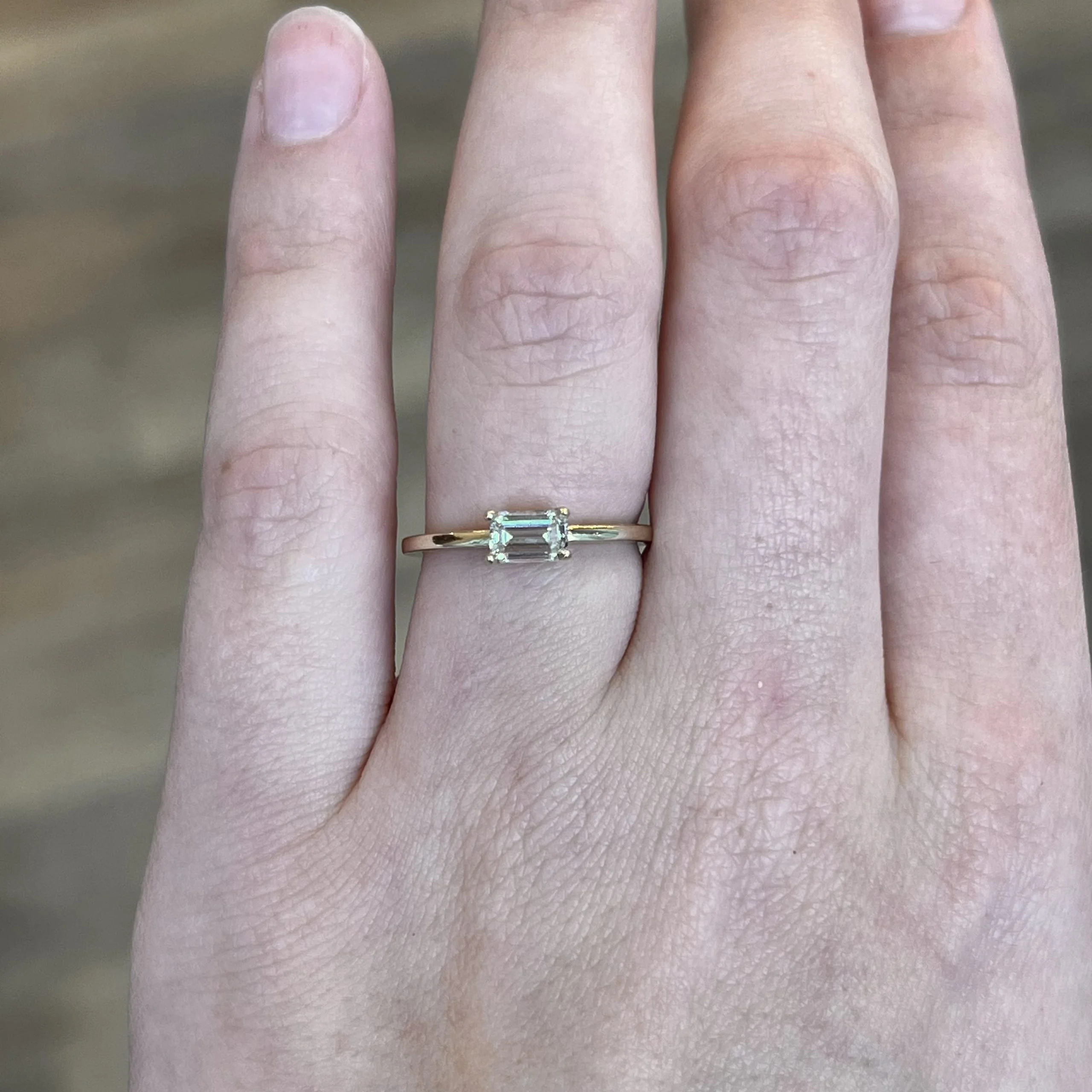 .54 Solitaire Emerald Cut Diamond Engagement Ring in 14k Gold - Image 6