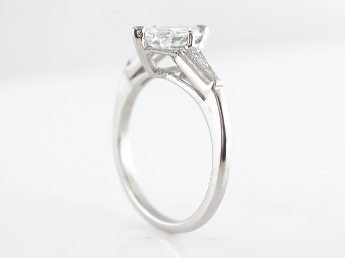 Solitaire Marquise Diamond Engagement Ring in Platinum - Image 5