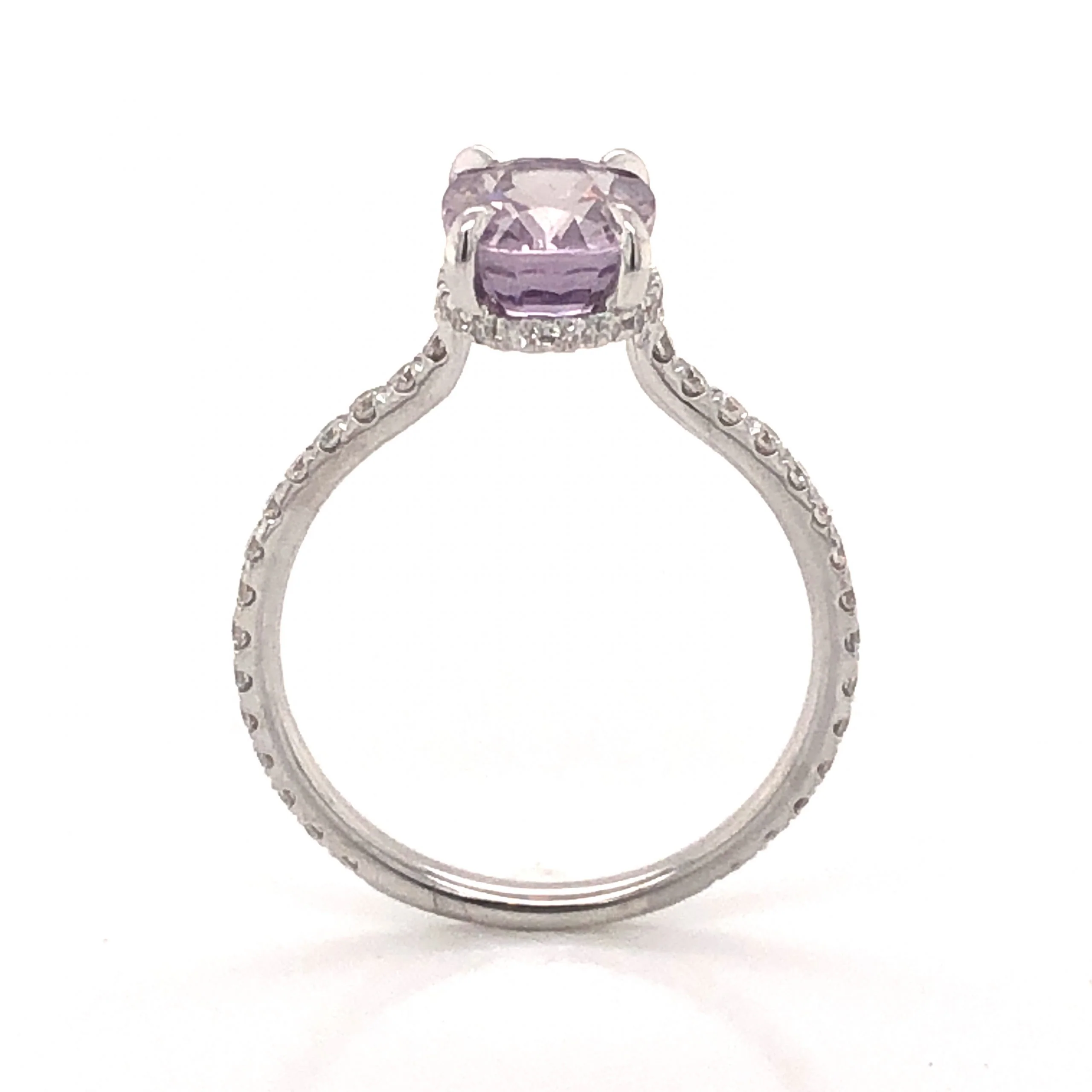 Solitaire Pink Morganite Engagement Ring in 18k White Gold - Image 4