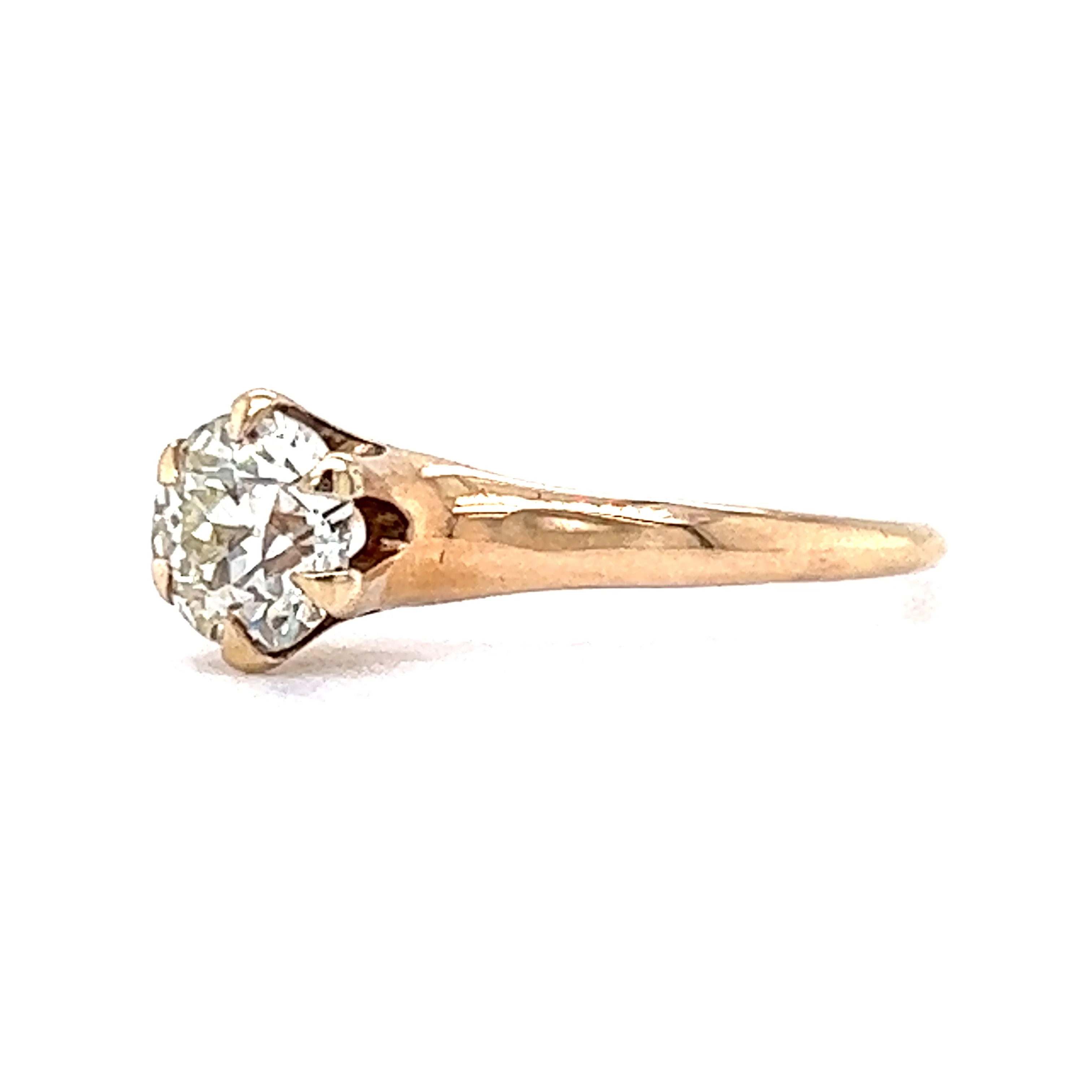 Solitaire Victorian .60 Diamond Engagement Ring in 14k Yellow Gold - Image 2