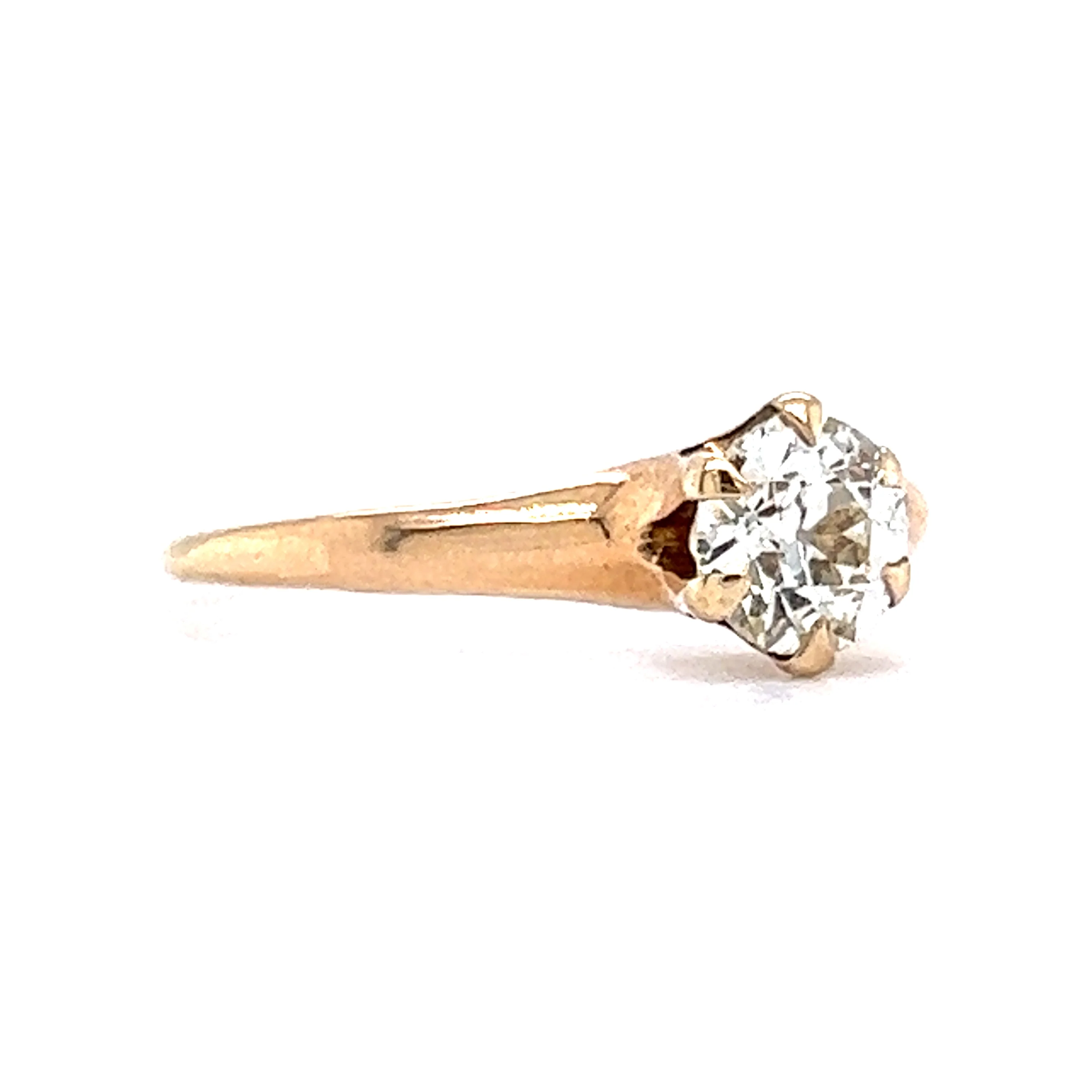 Solitaire Victorian .60 Diamond Engagement Ring in 14k Yellow Gold - Image 3
