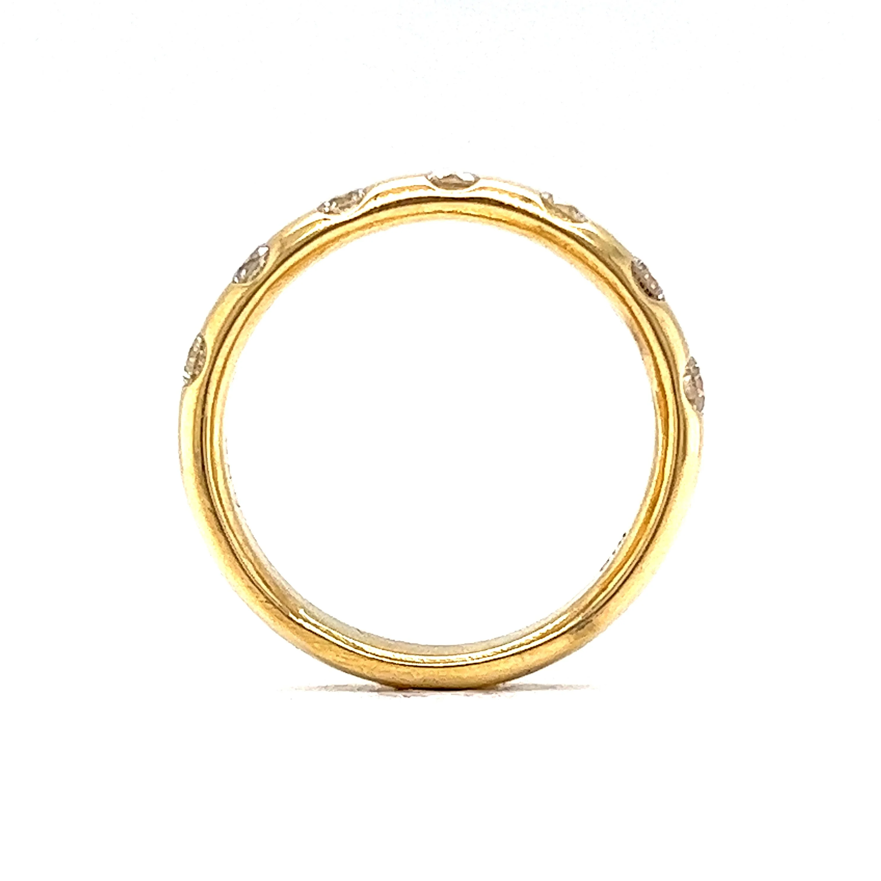 Spaced Out Flush Set Diamond Band in 18k Yellow Gold - Image 4