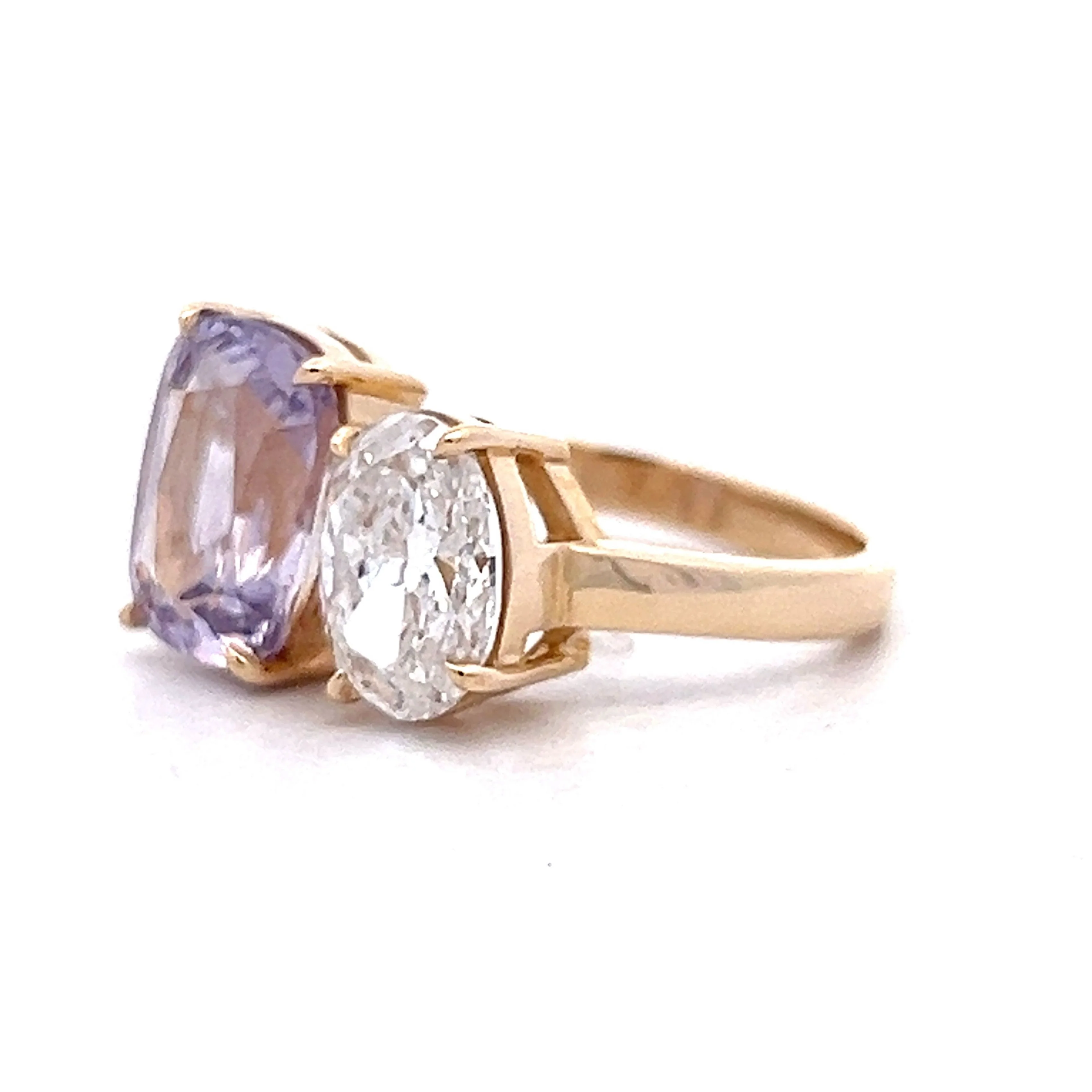 Spinel & Diamond Toi Et Moi Ring in 14k Yellow Gold - Image 2