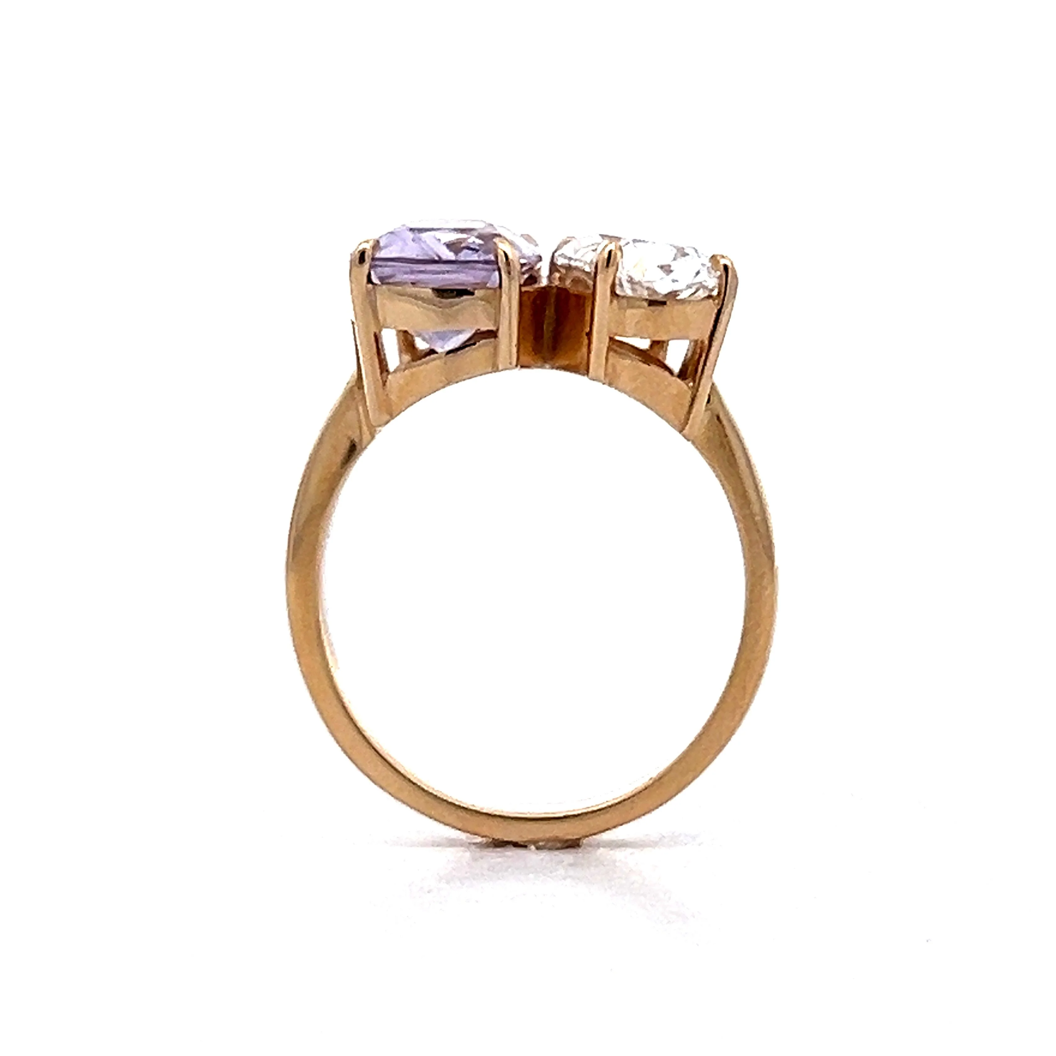 Spinel & Diamond Toi Et Moi Ring in 14k Yellow Gold - Image 4