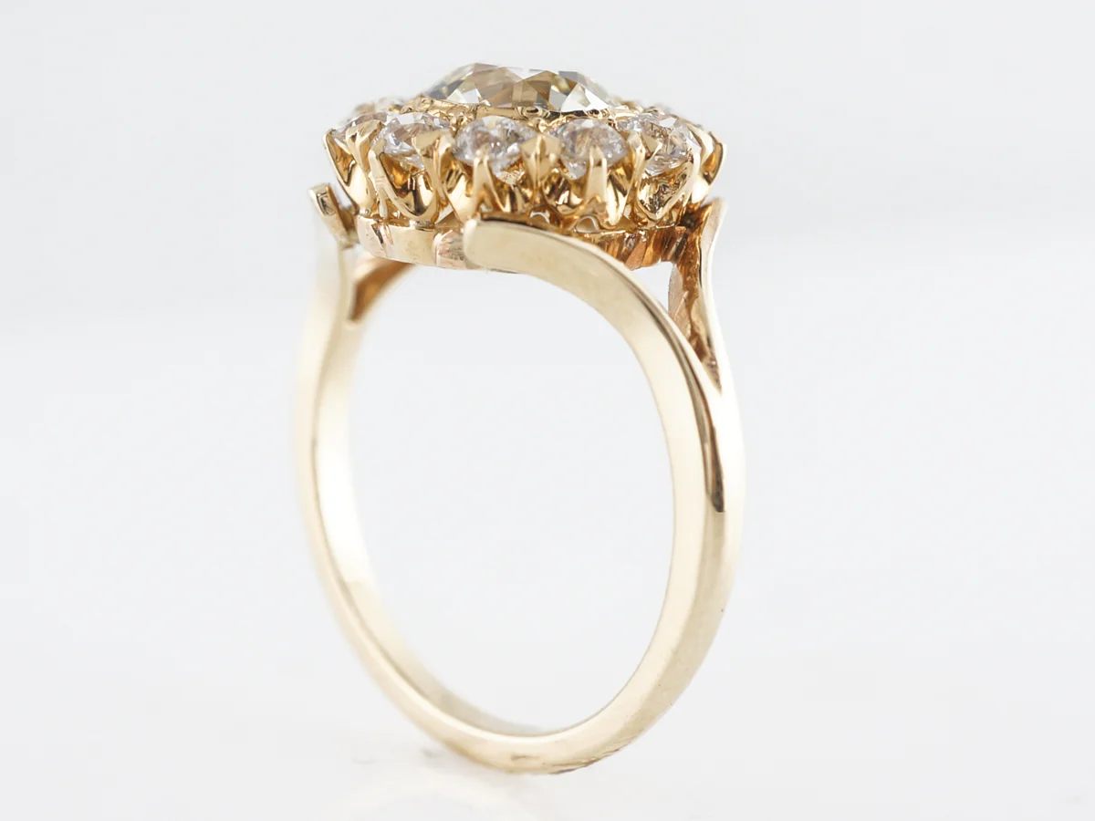 Split Shank Victorian Halo Diamond Engagement Ring - Image 4
