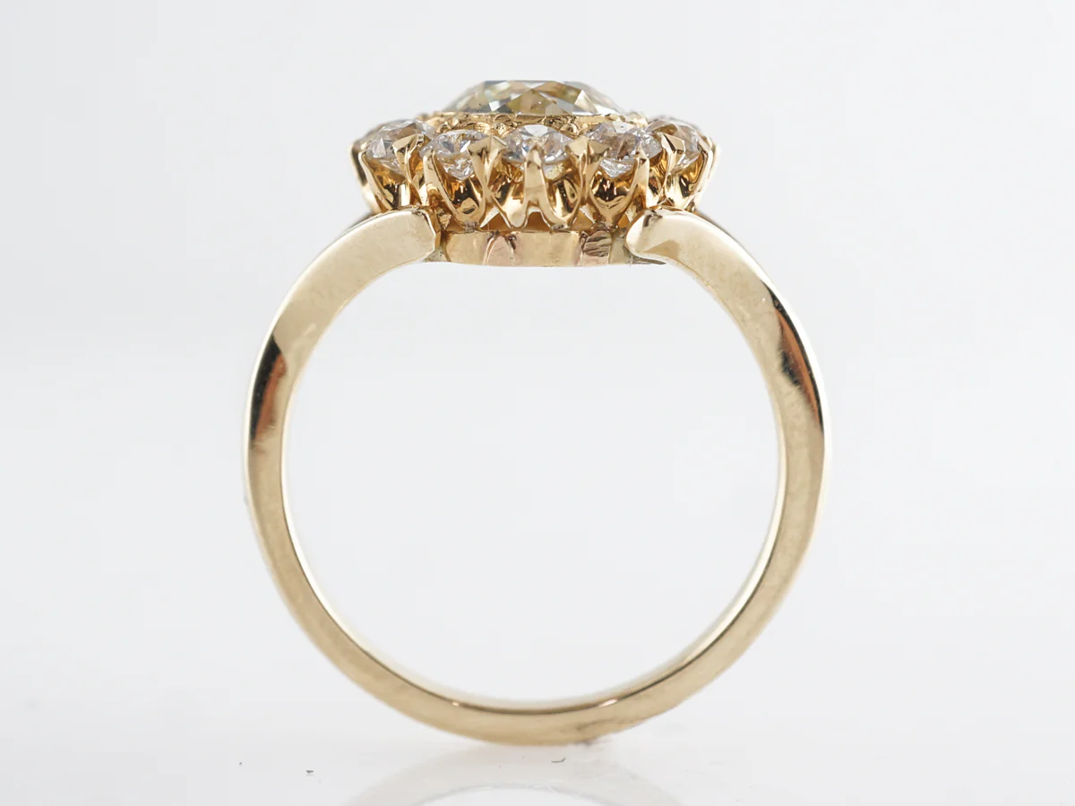 Split Shank Victorian Halo Diamond Engagement Ring - Image 5