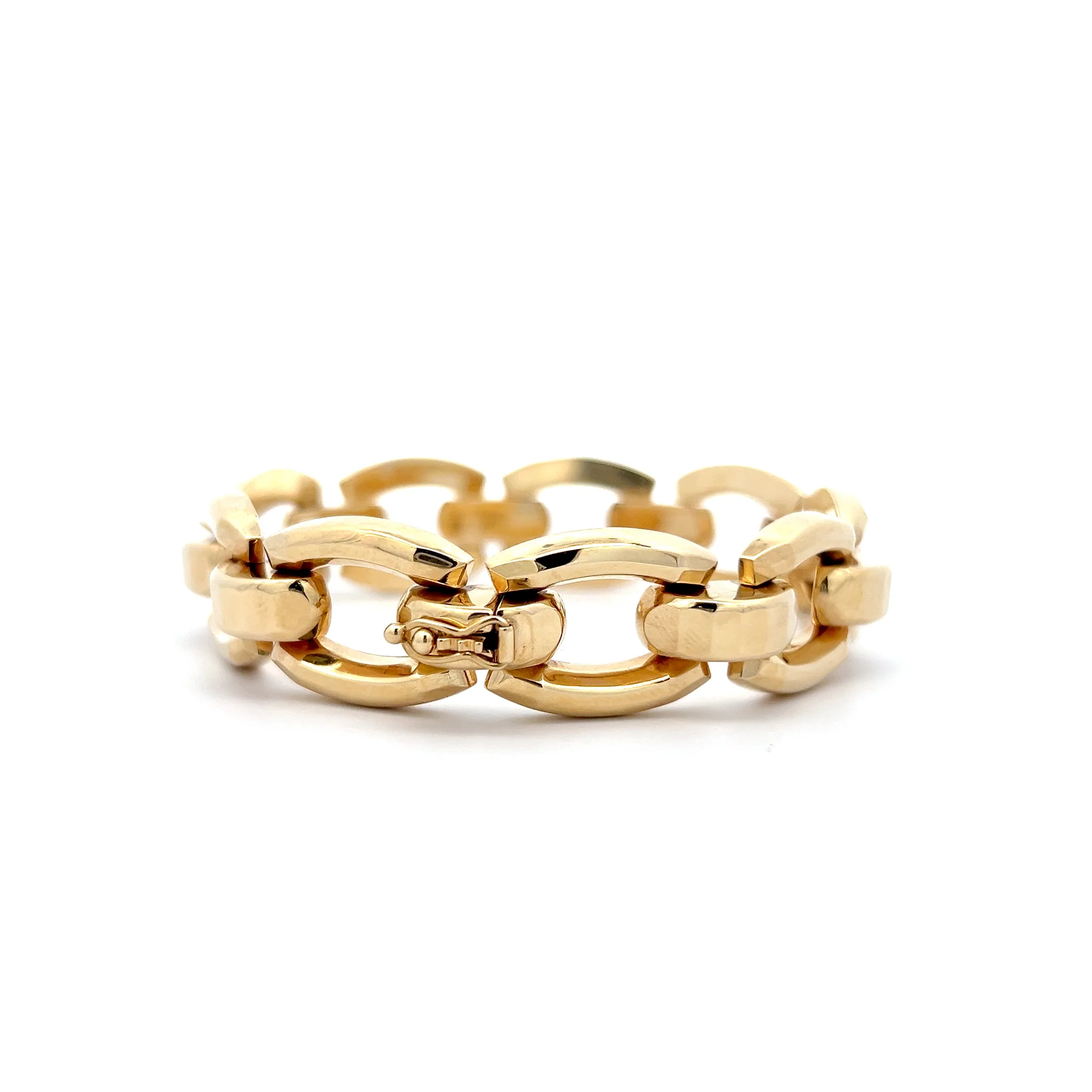 Square Oval Link Bracelet in 14k Yellow Gold - Image 2