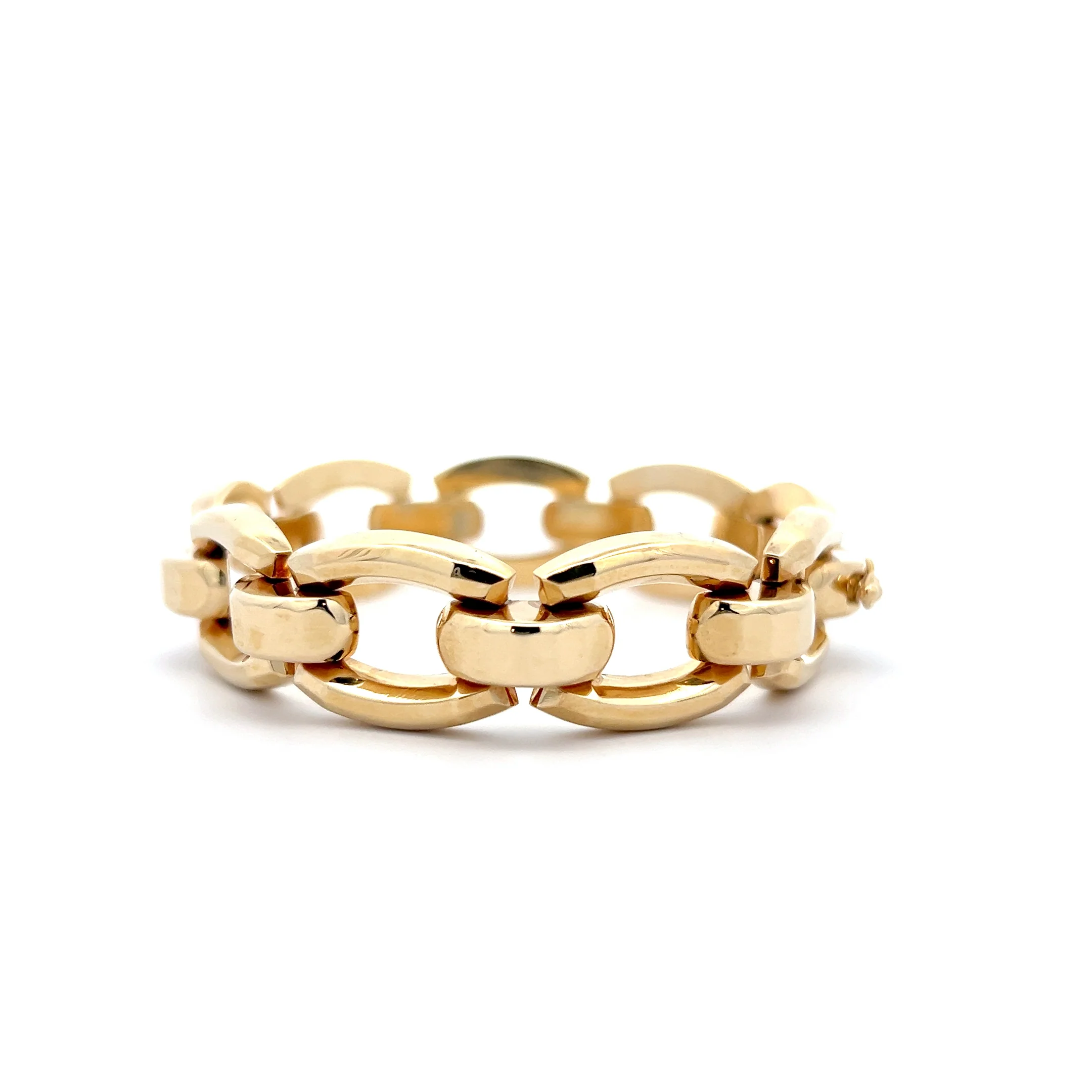 Square Oval Link Bracelet in 14k Yellow Gold - Image 3