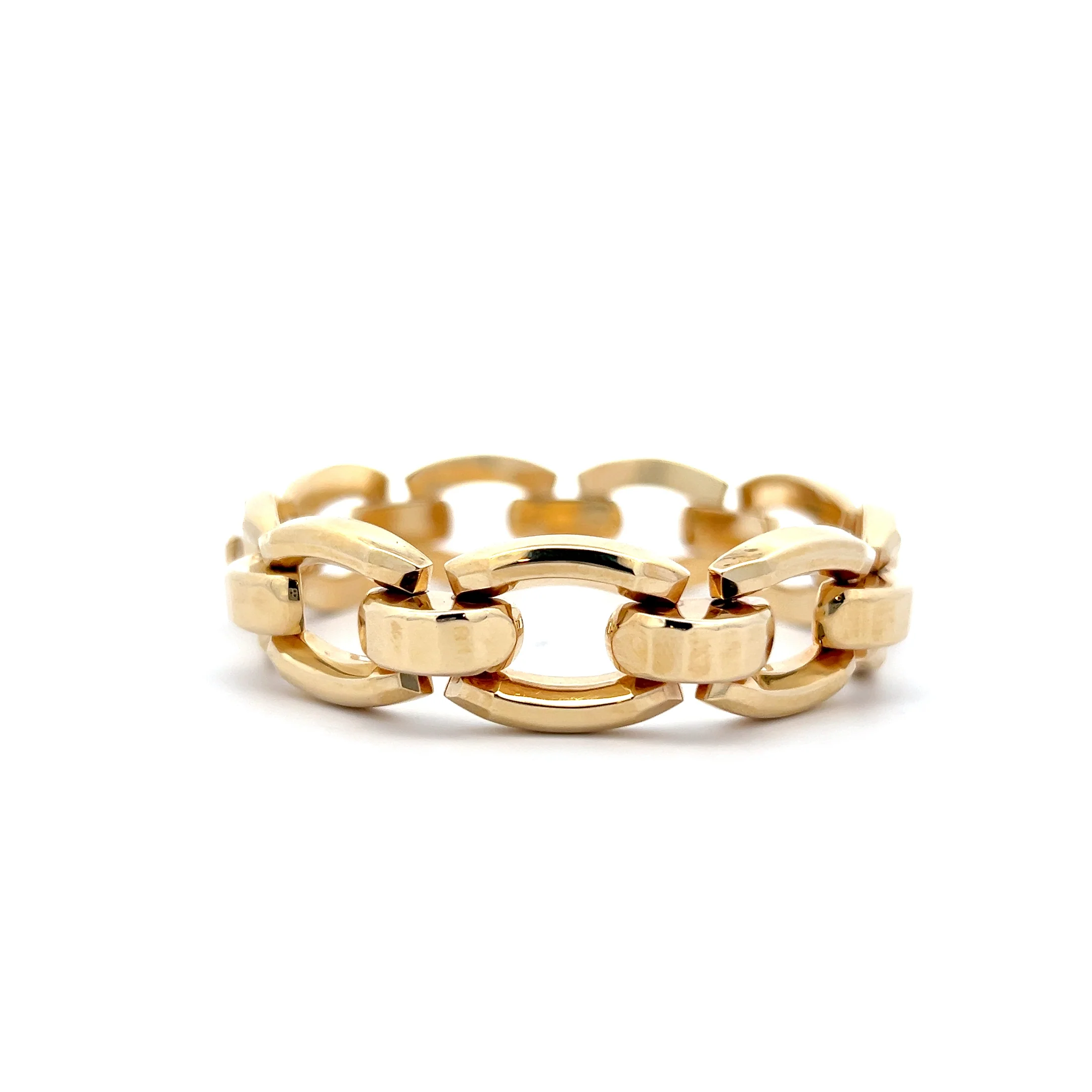 Square Oval Link Bracelet in 14k Yellow Gold - Image 4