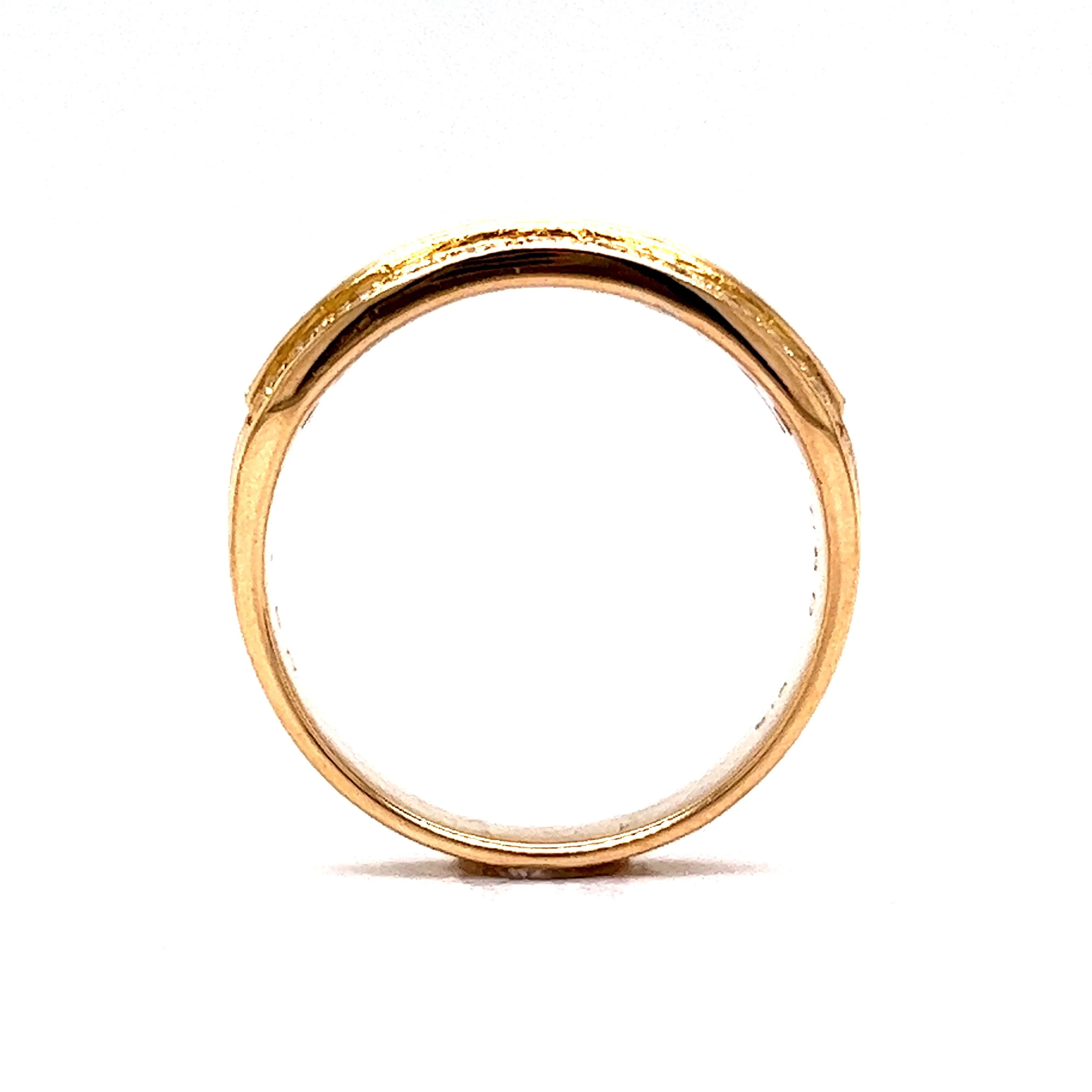 Stacked Channel Set Baguette & Round Diamond Ring in 18k Yellow Gold - Image 4