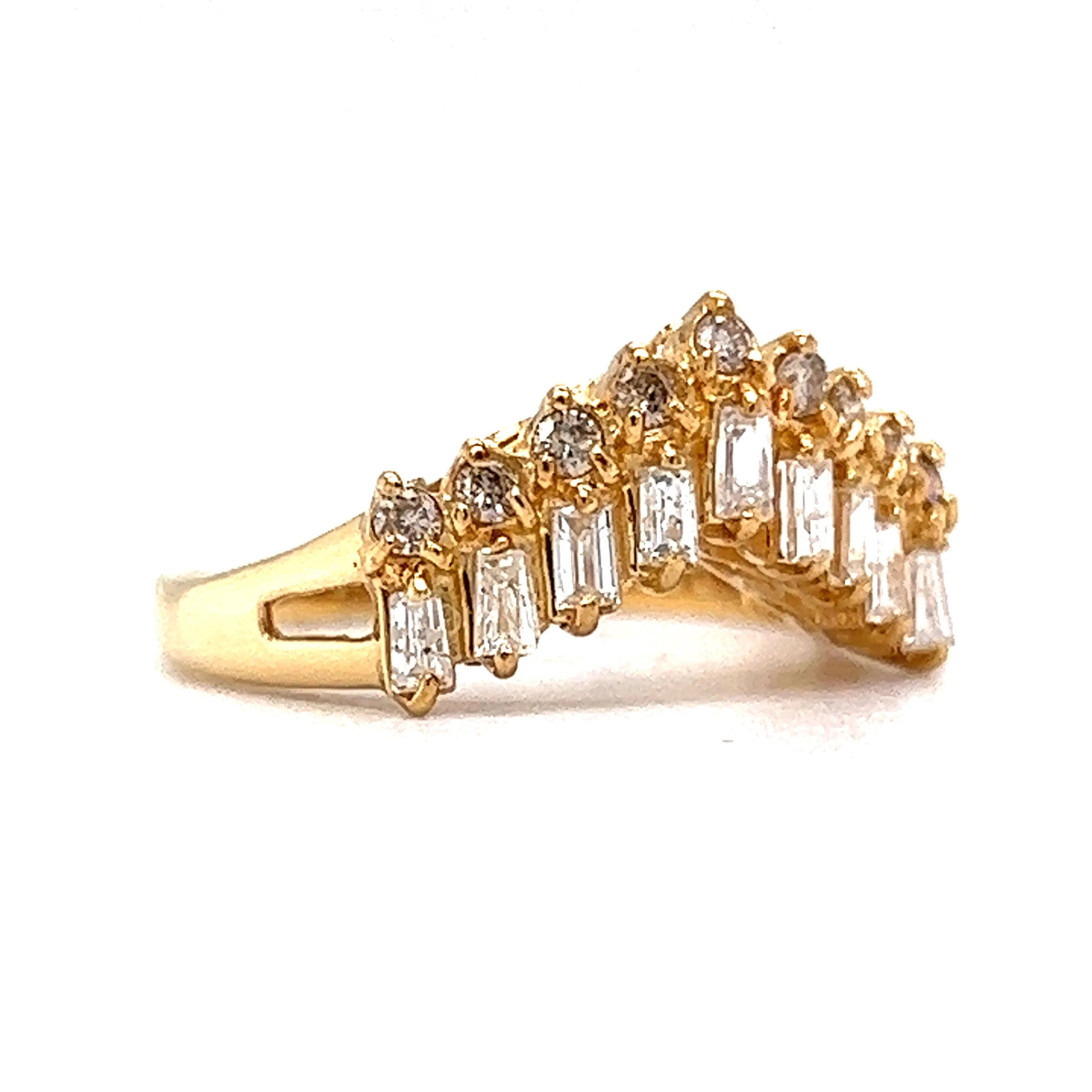 Stacked Diamond Tiara Band in 18k Yellow Gold - Image 3