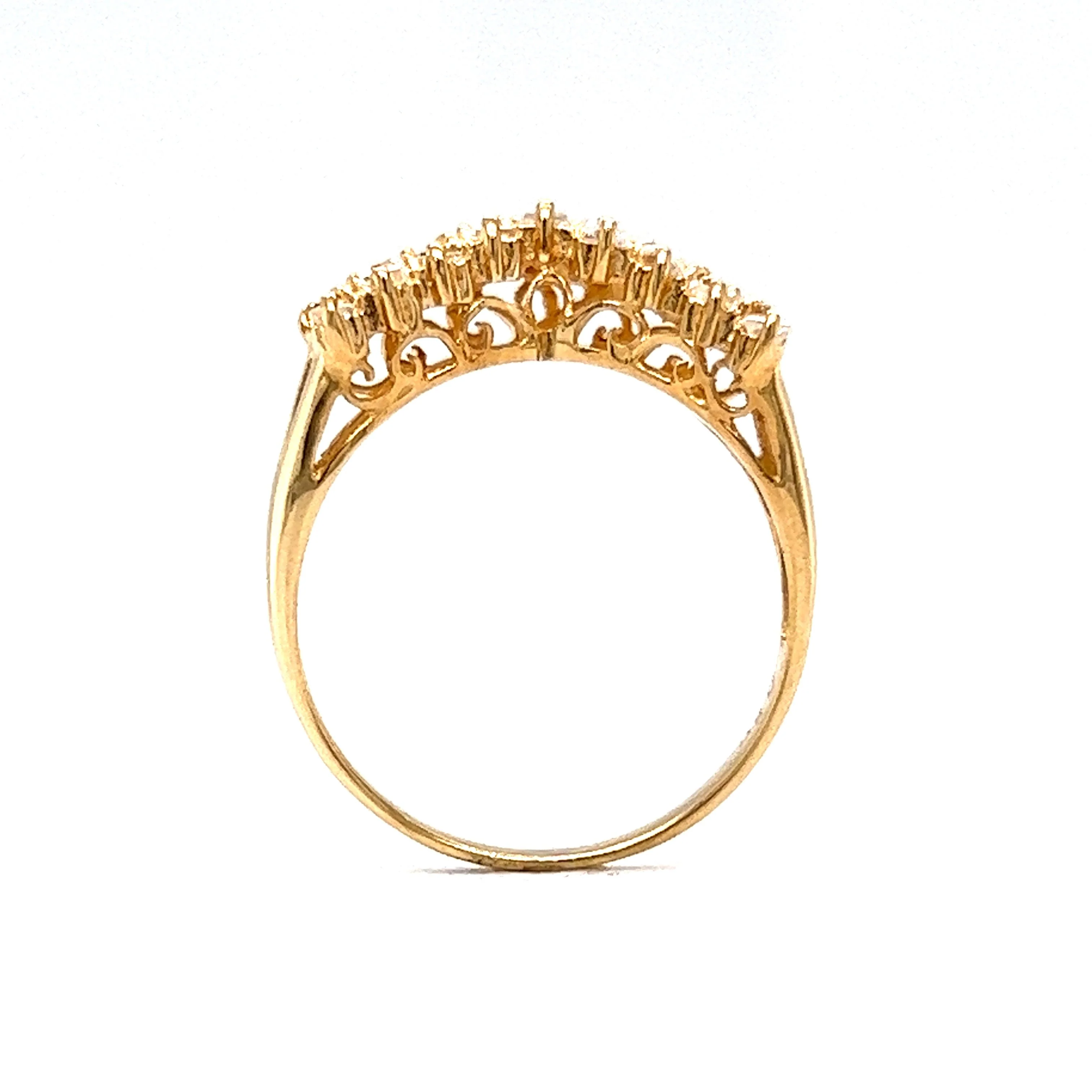 Stacked Diamond Tiara Band in 18k Yellow Gold - Image 4
