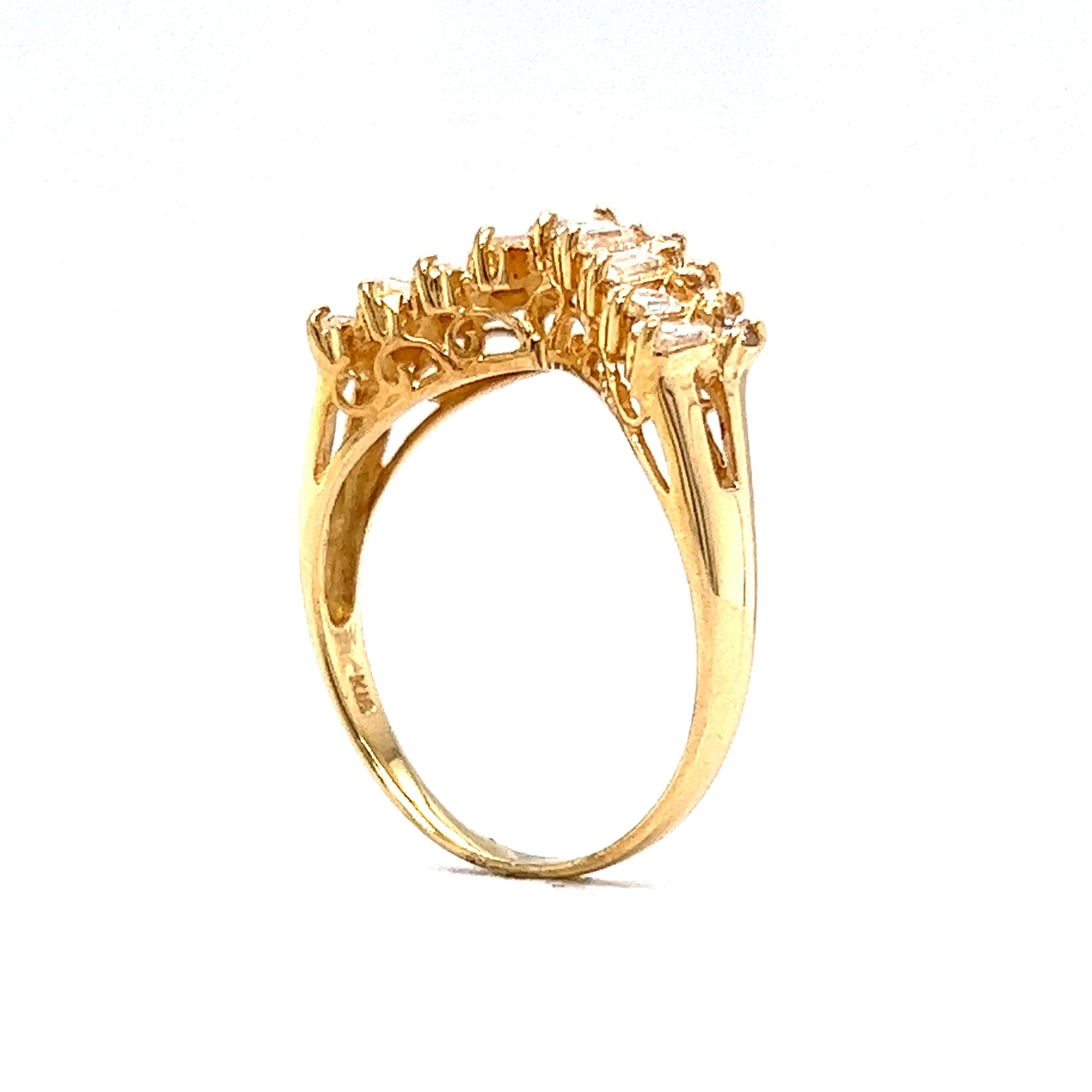 Stacked Diamond Tiara Band in 18k Yellow Gold - Image 5