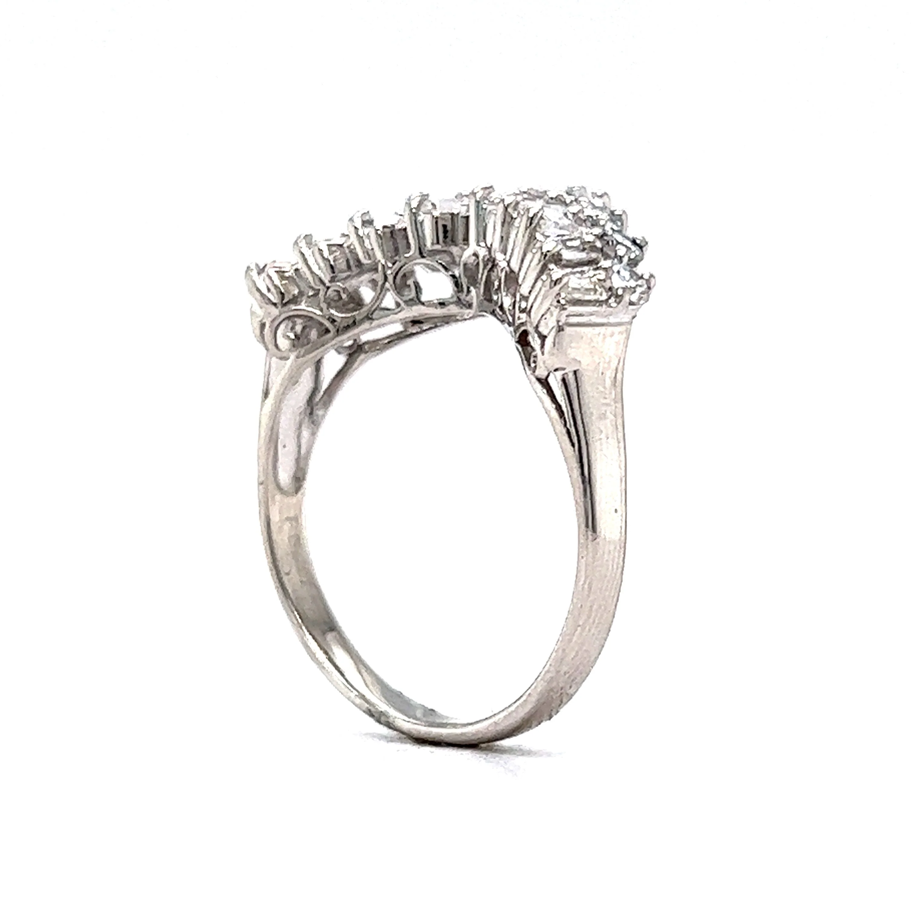 Stacked Diamond Tiara Wedding Band in Platinum - Image 5