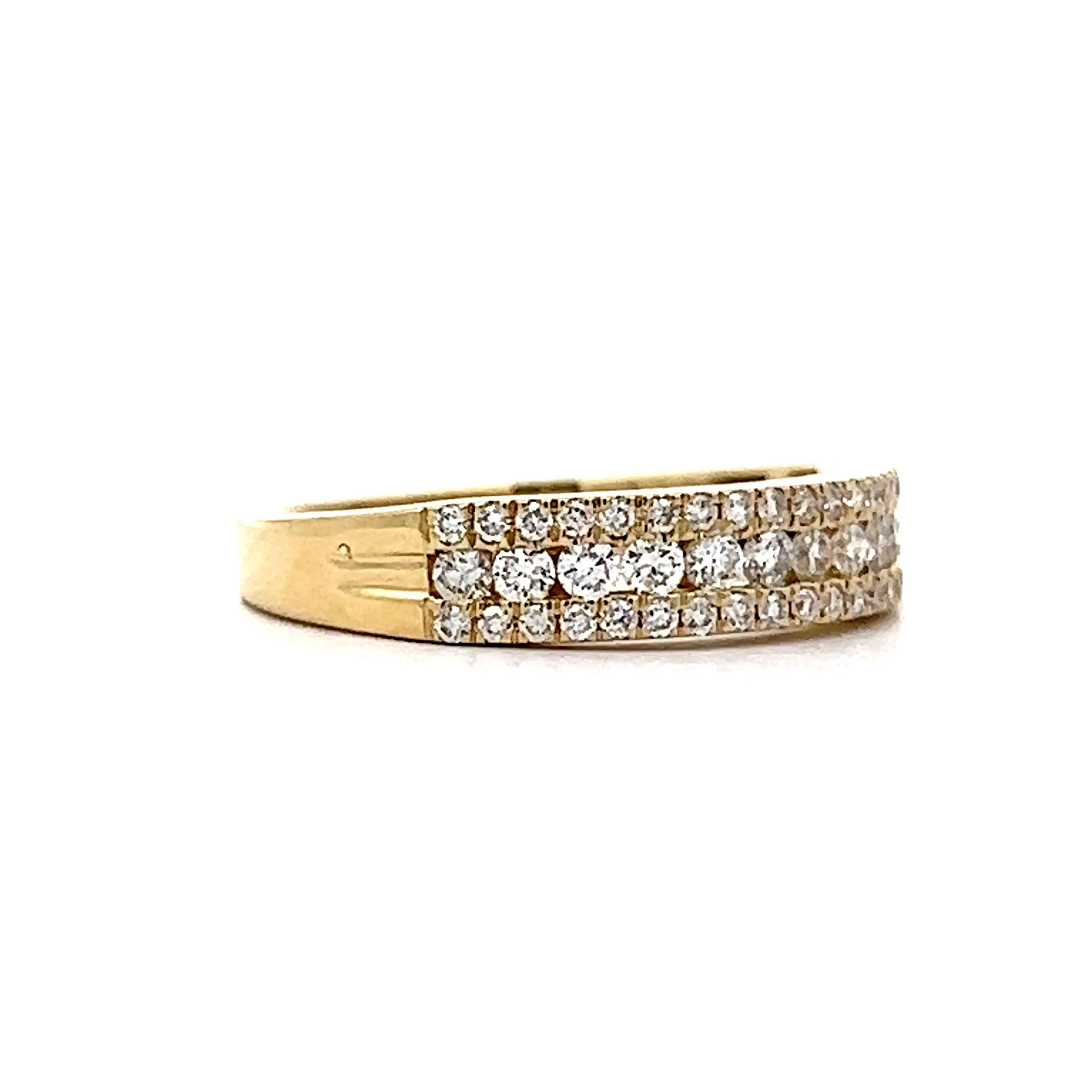 Stacked Pave Diamond Cocktail Ring 14k Yellow Gold - Image 3