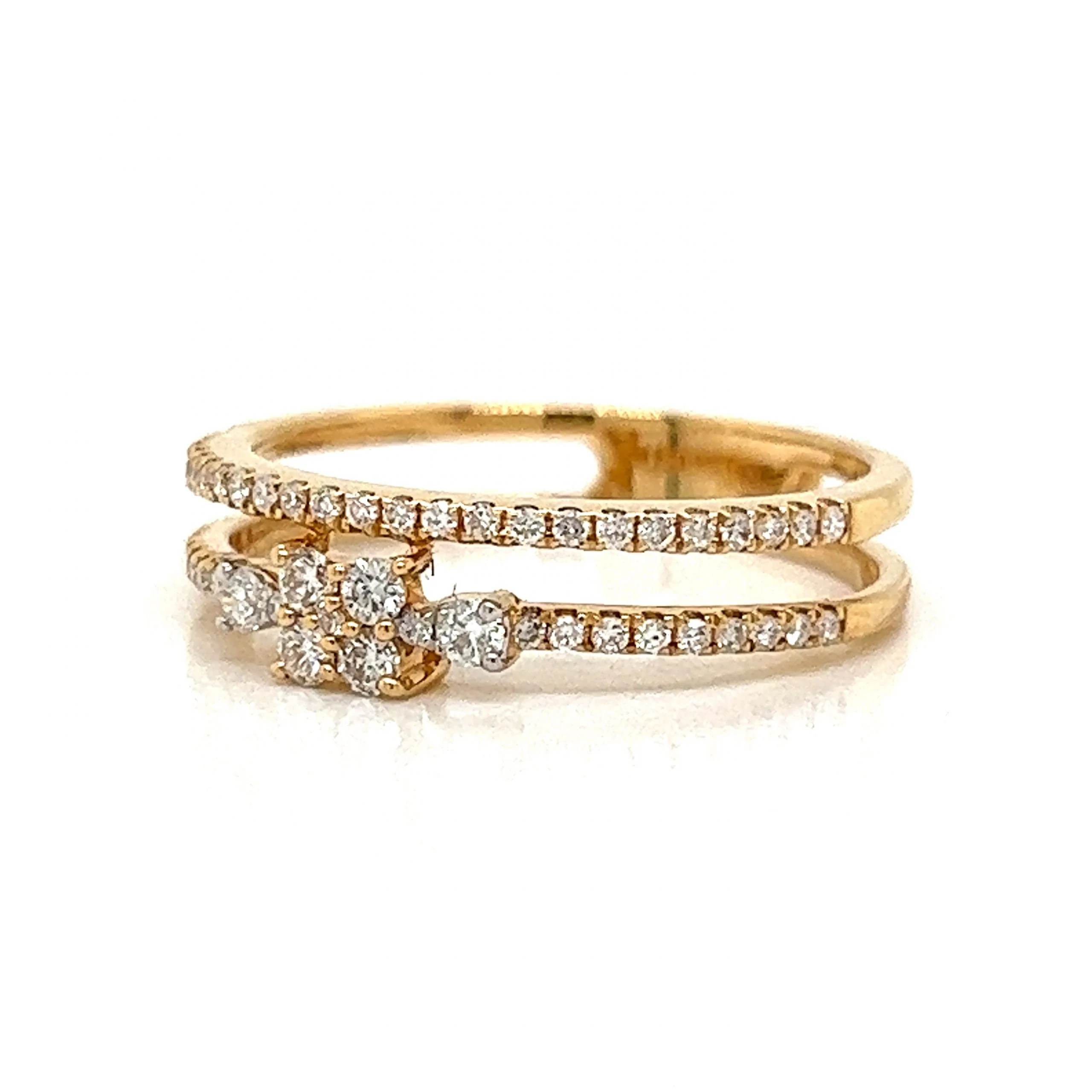 Stacked Pave Diamond Ring in 18k Yellow Gold - Image 2