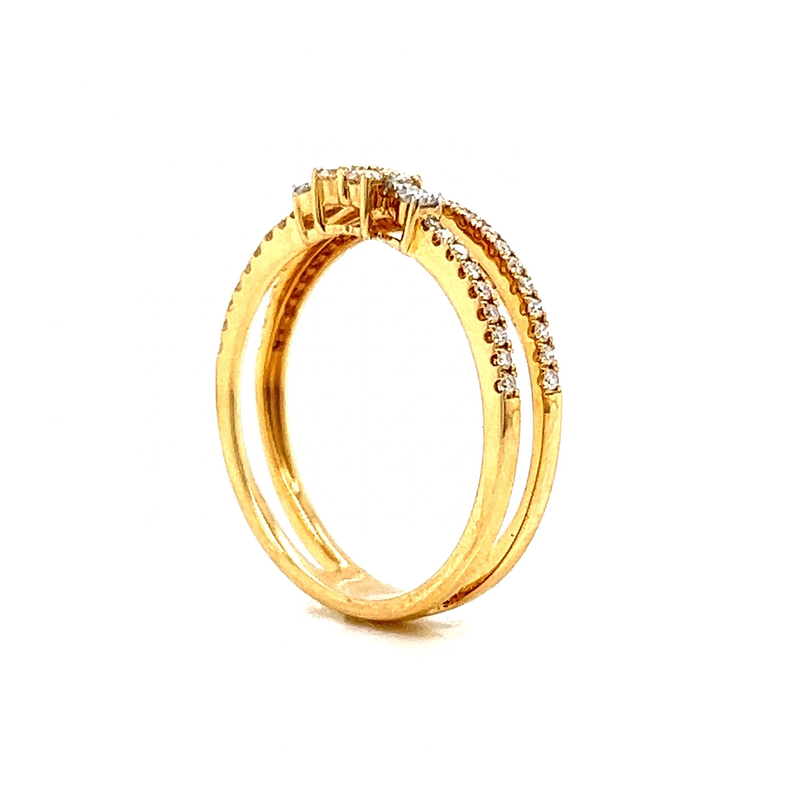 Stacked Pave Diamond Ring in 18k Yellow Gold - Image 5