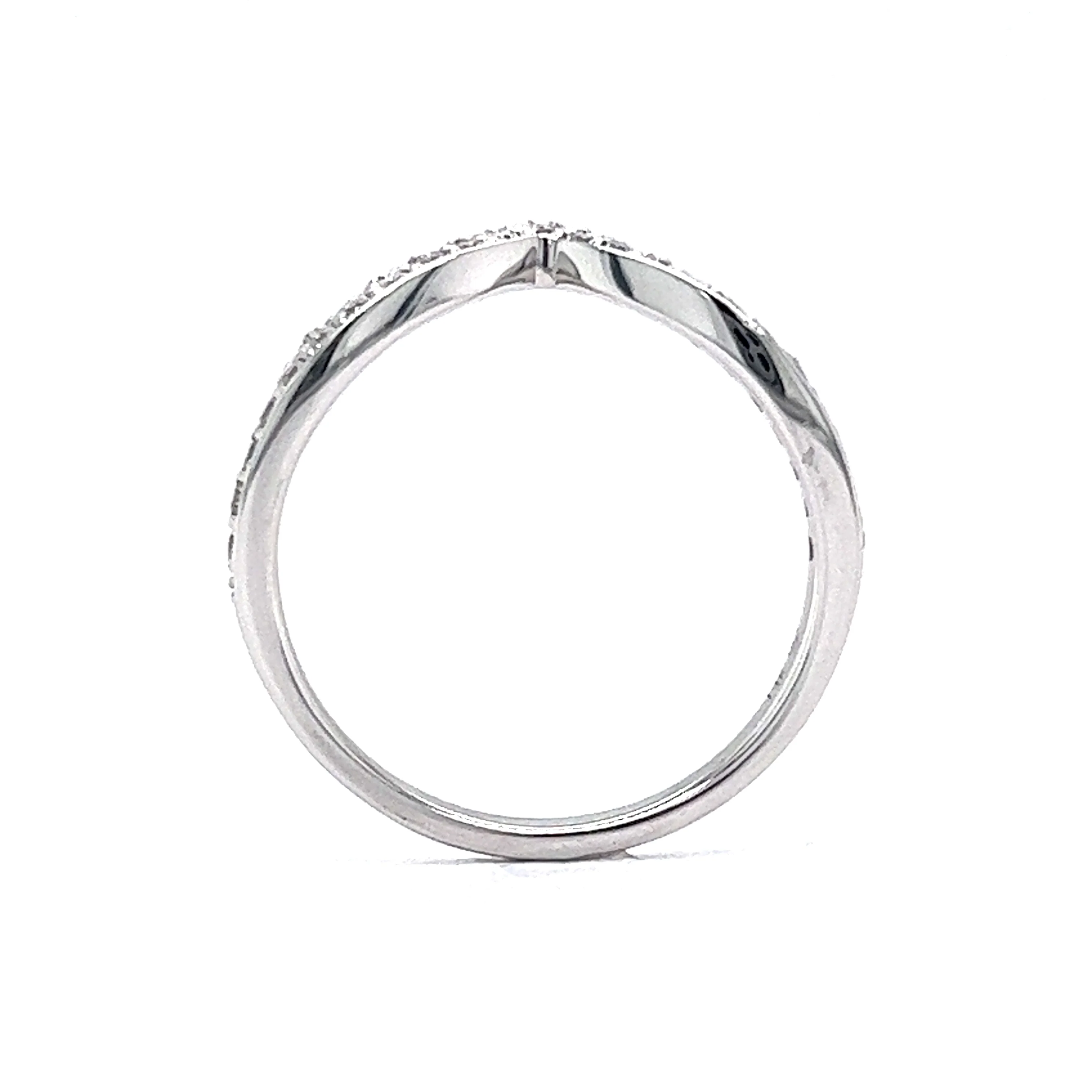 Stacked Tiara Diamond Wedding Band in 14k White Gold - Image 4