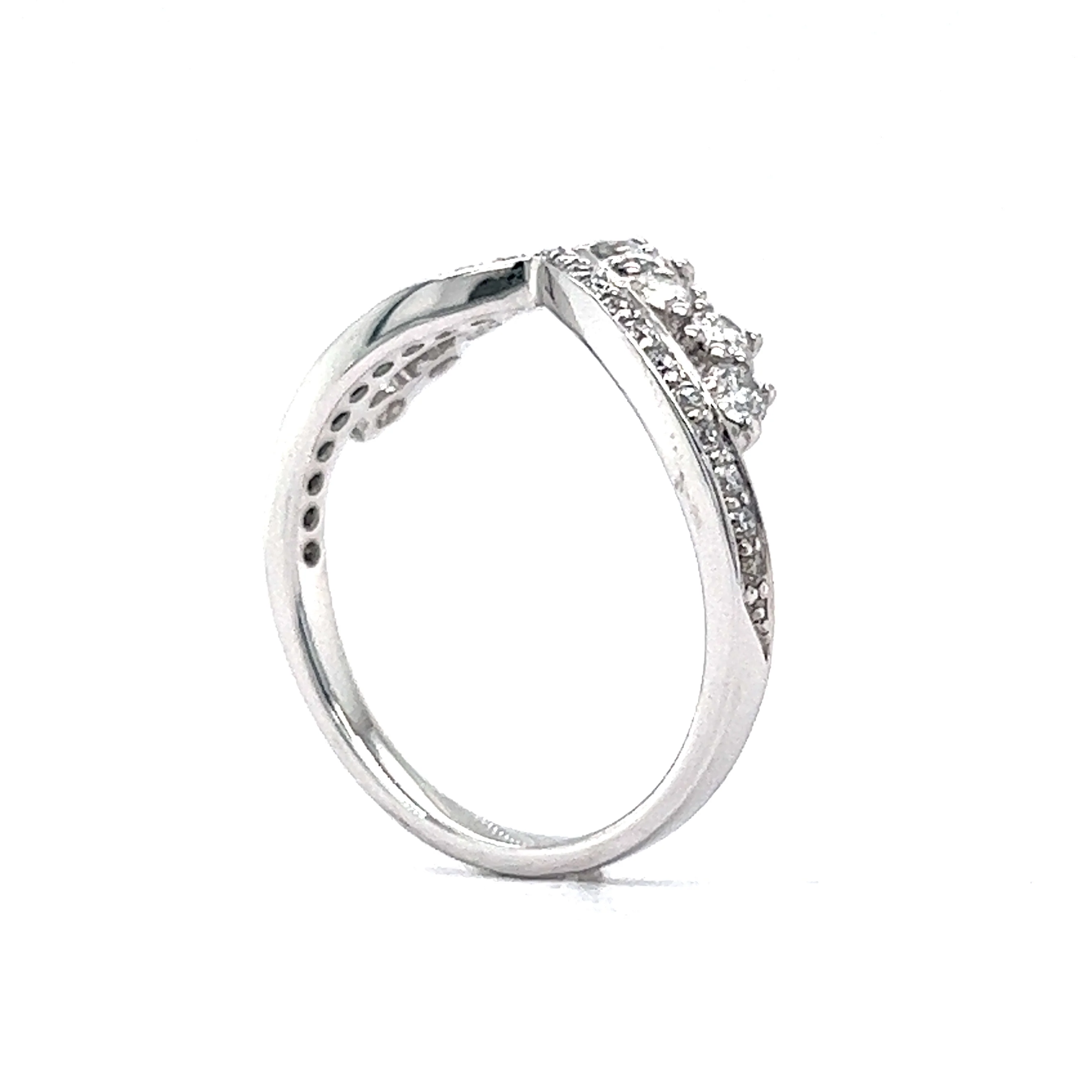 Stacked Tiara Diamond Wedding Band in 14k White Gold - Image 5