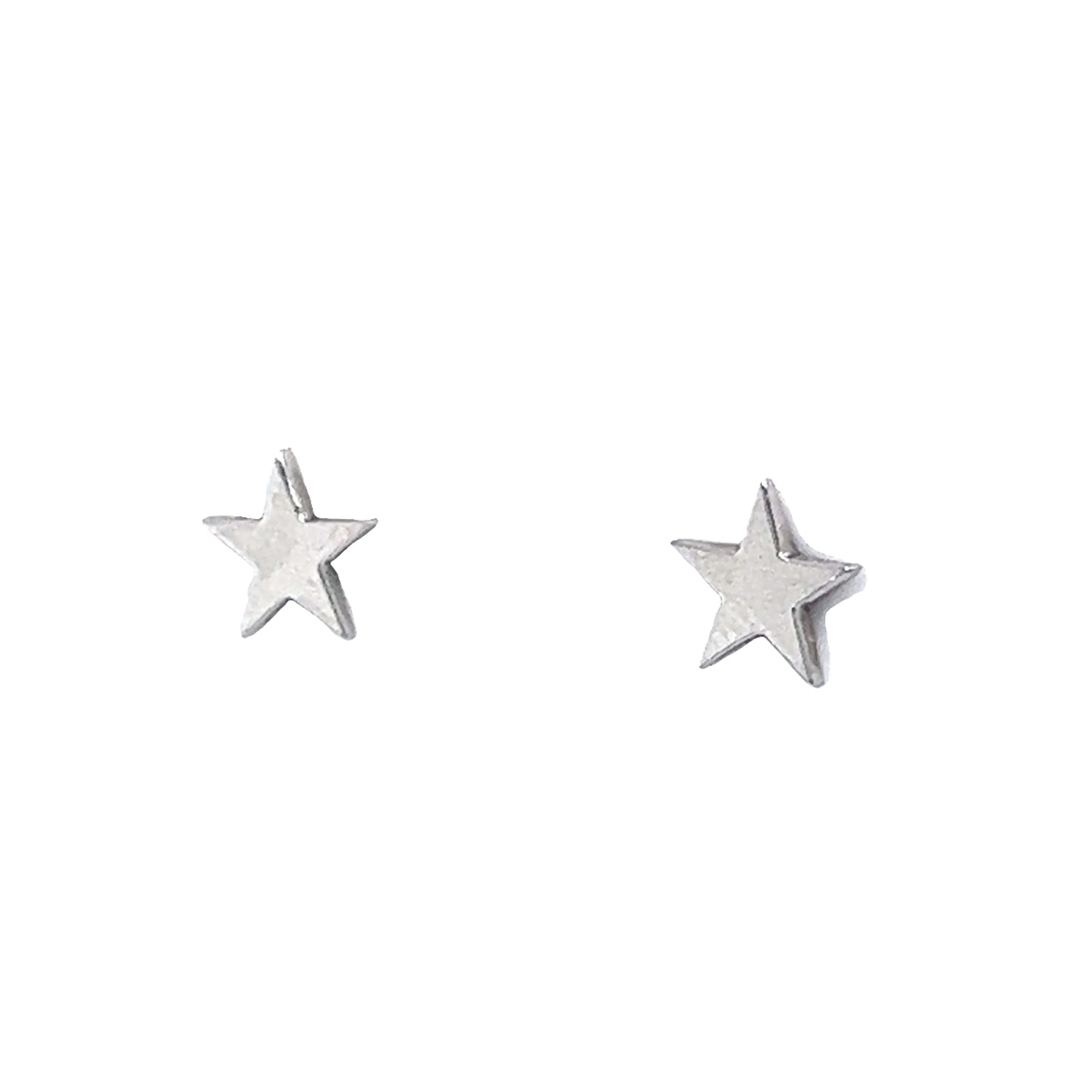 Star Stud Earrings 14K White Gold - Image 2