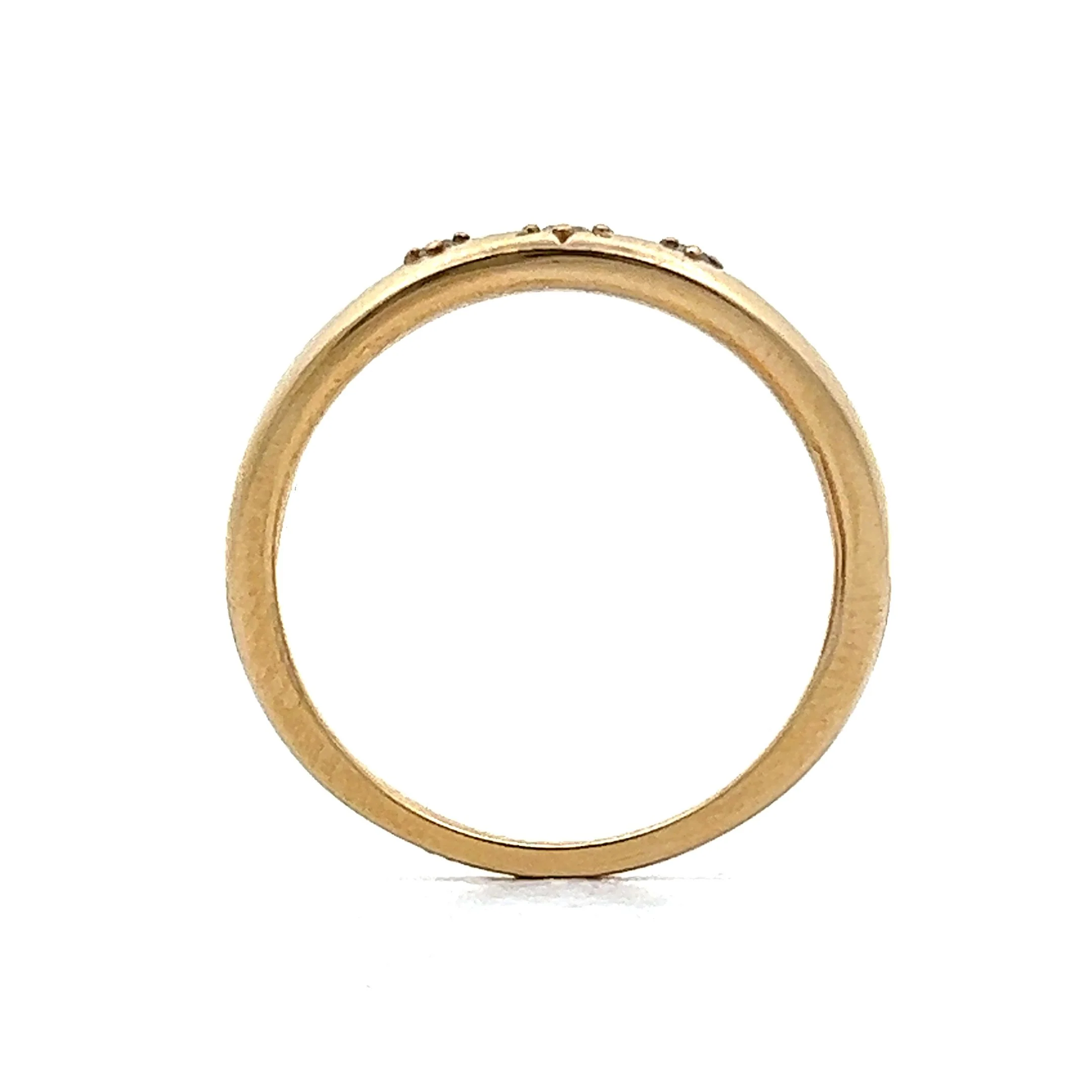 Starburst Diamond Stacking Ring in 14k Yellow Gold - Image 4